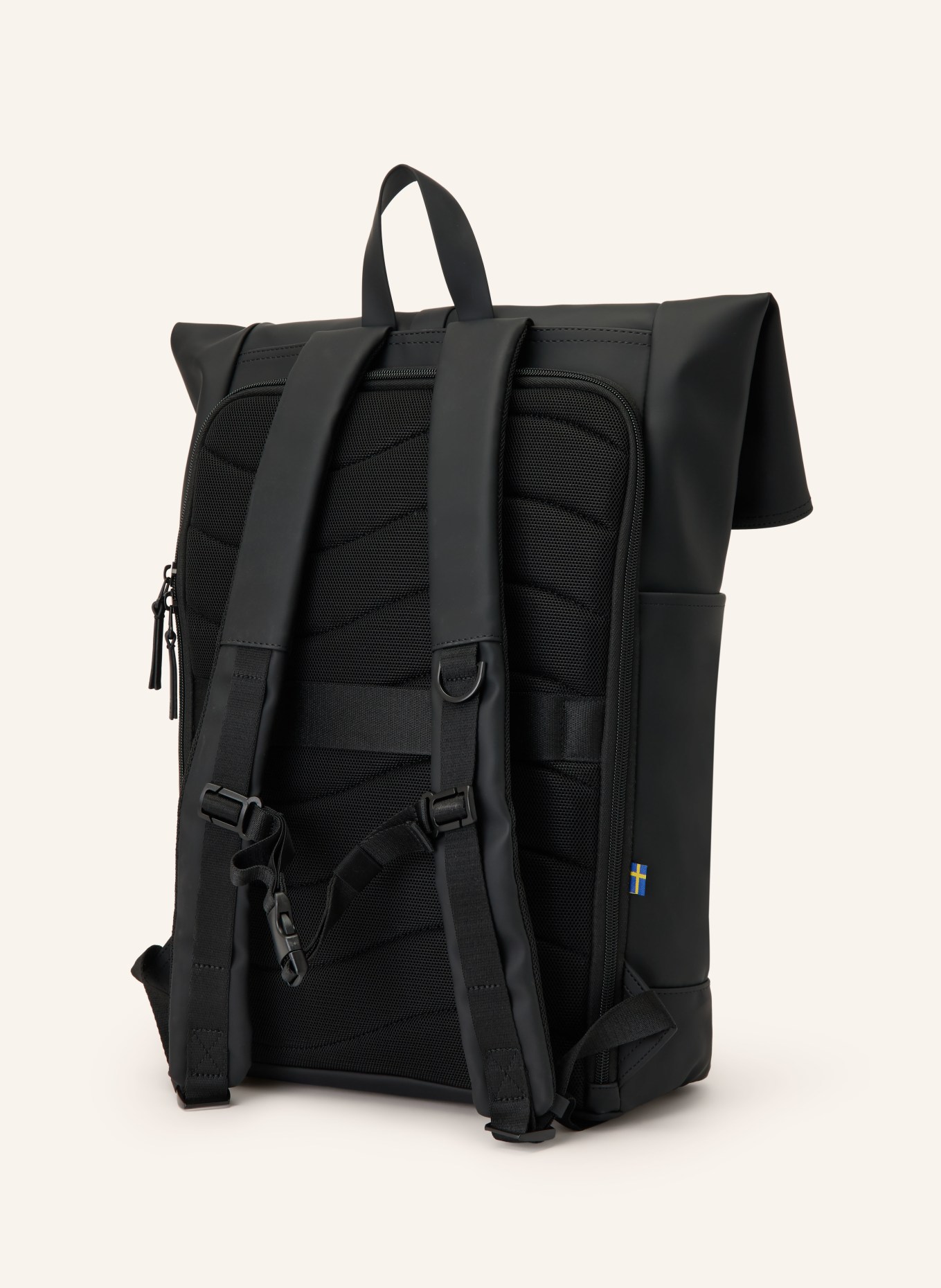 GASTON LUGA Rucksack SPLÄSH mit Laptop-Fach: SCHWARZ