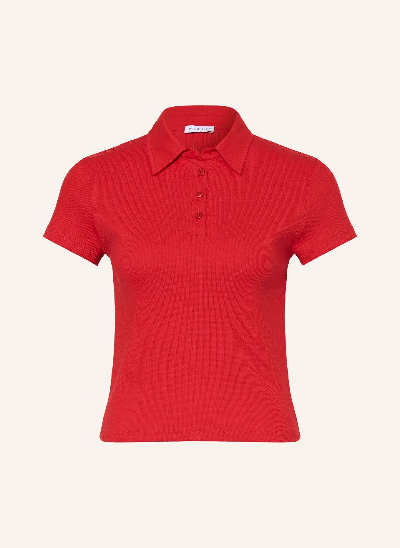 MRS & HUGS Jersey-poloshirt: ROOD
