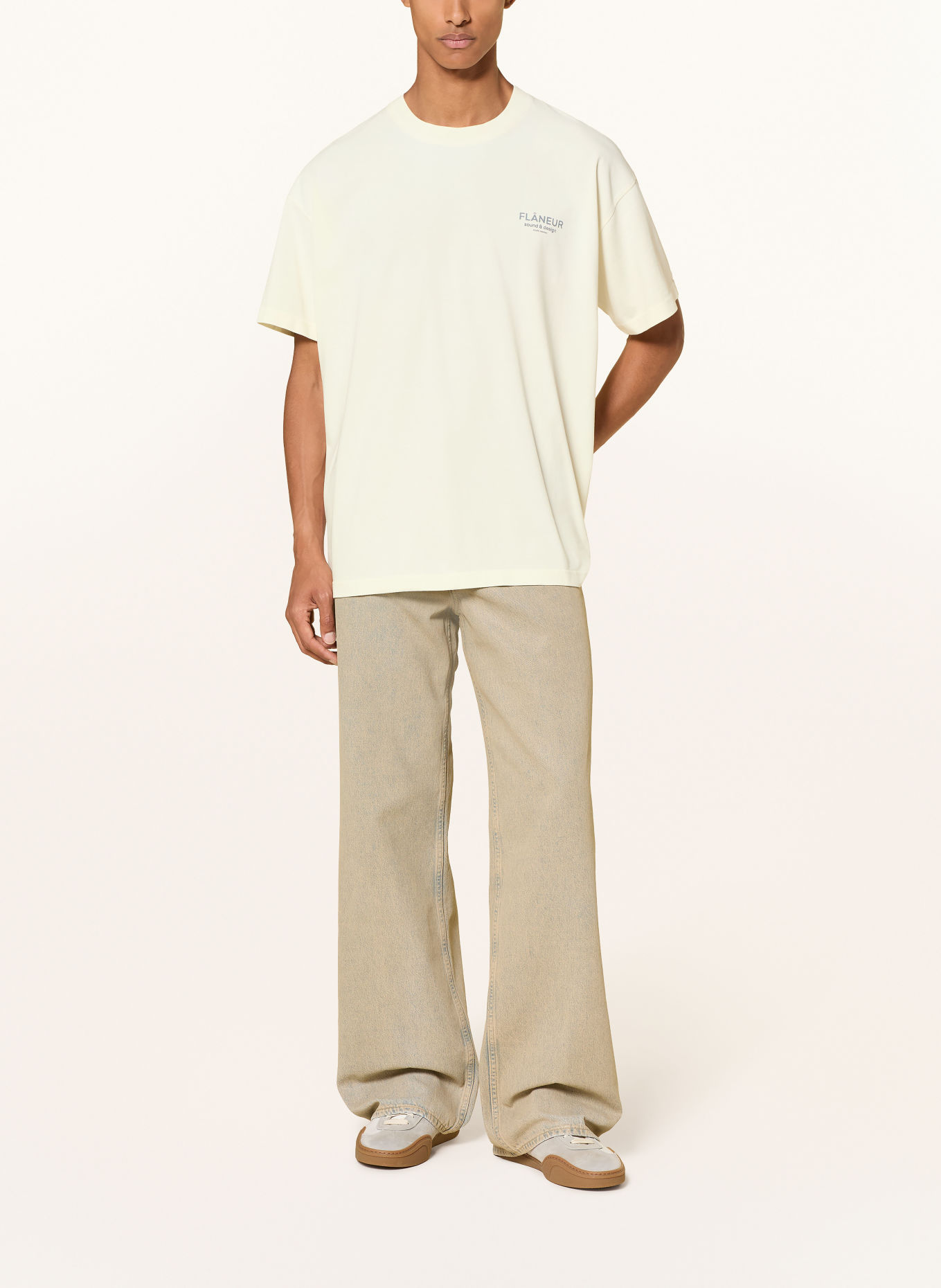 FLÂNEUR T-shirt: ECRU / GRÅ