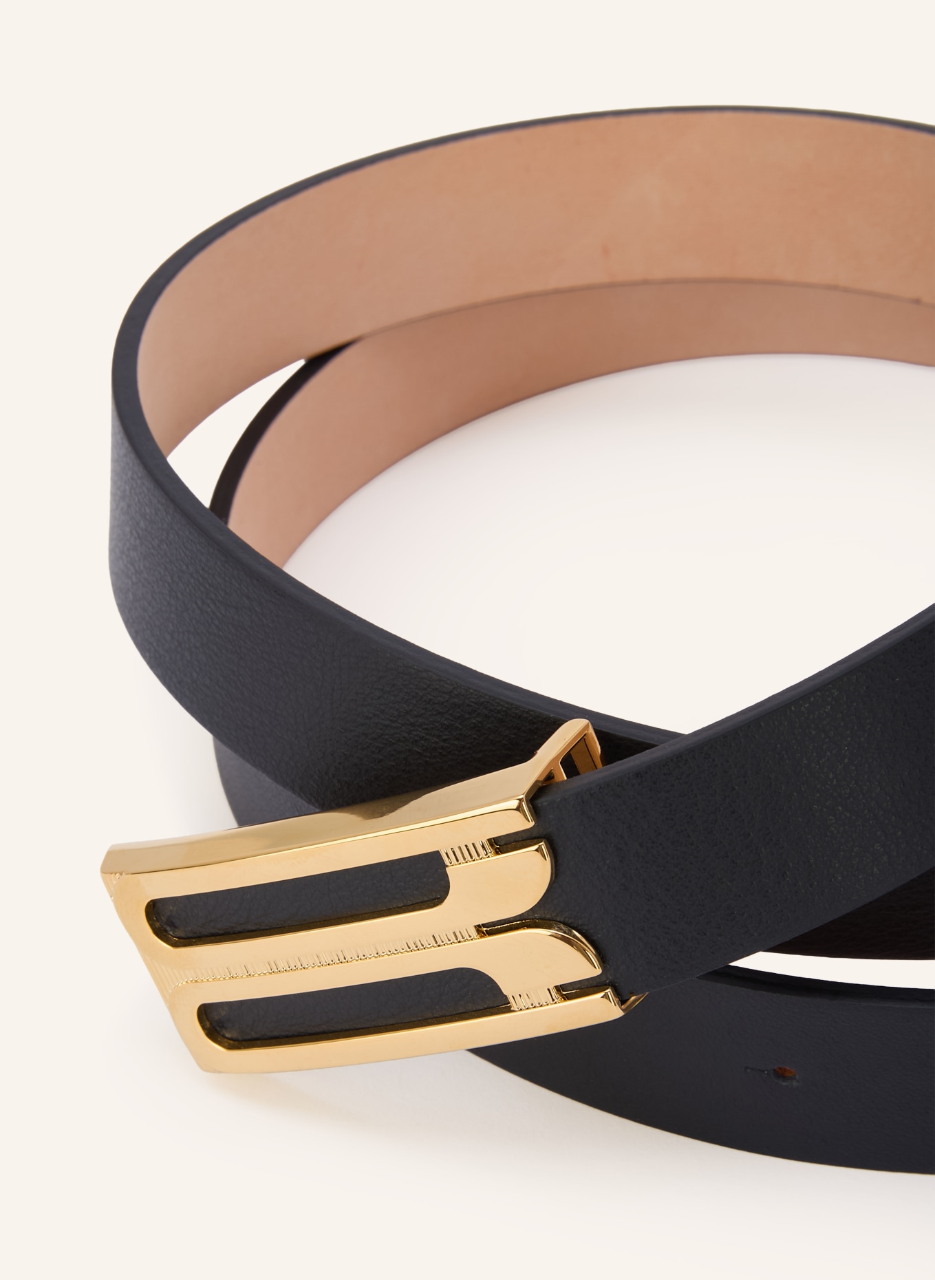 VICTORIA BECKHAM Ledergürtel DORIAN: SCHWARZ / GOLD