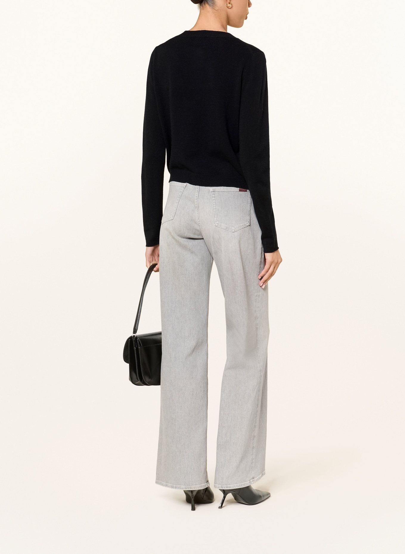 ALLUDE Cardigan din cașmir cu pietre decorative: NEGRU