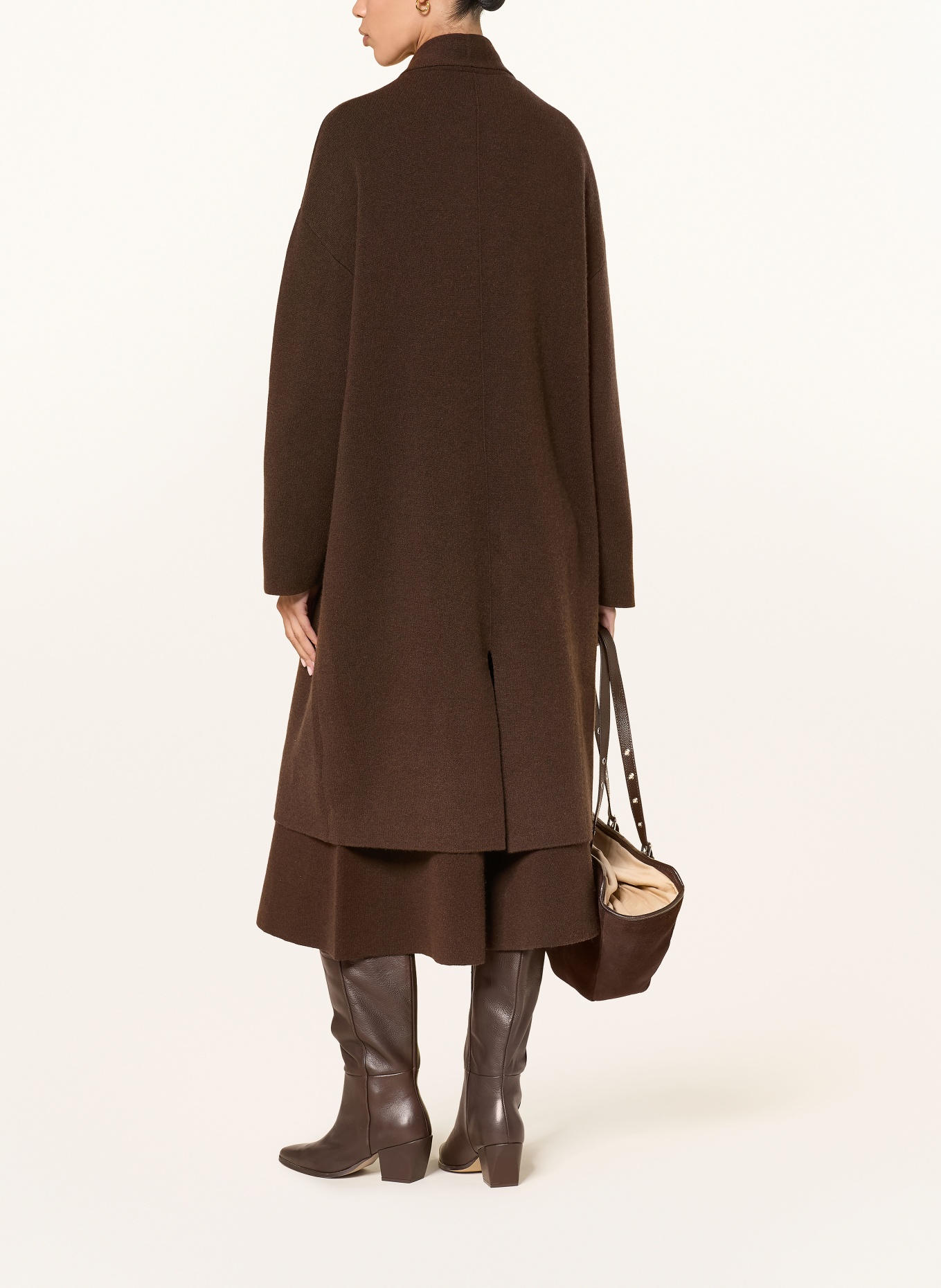 ALLUDE Strickrock mit Cashmere: DUNKELBRAUN
