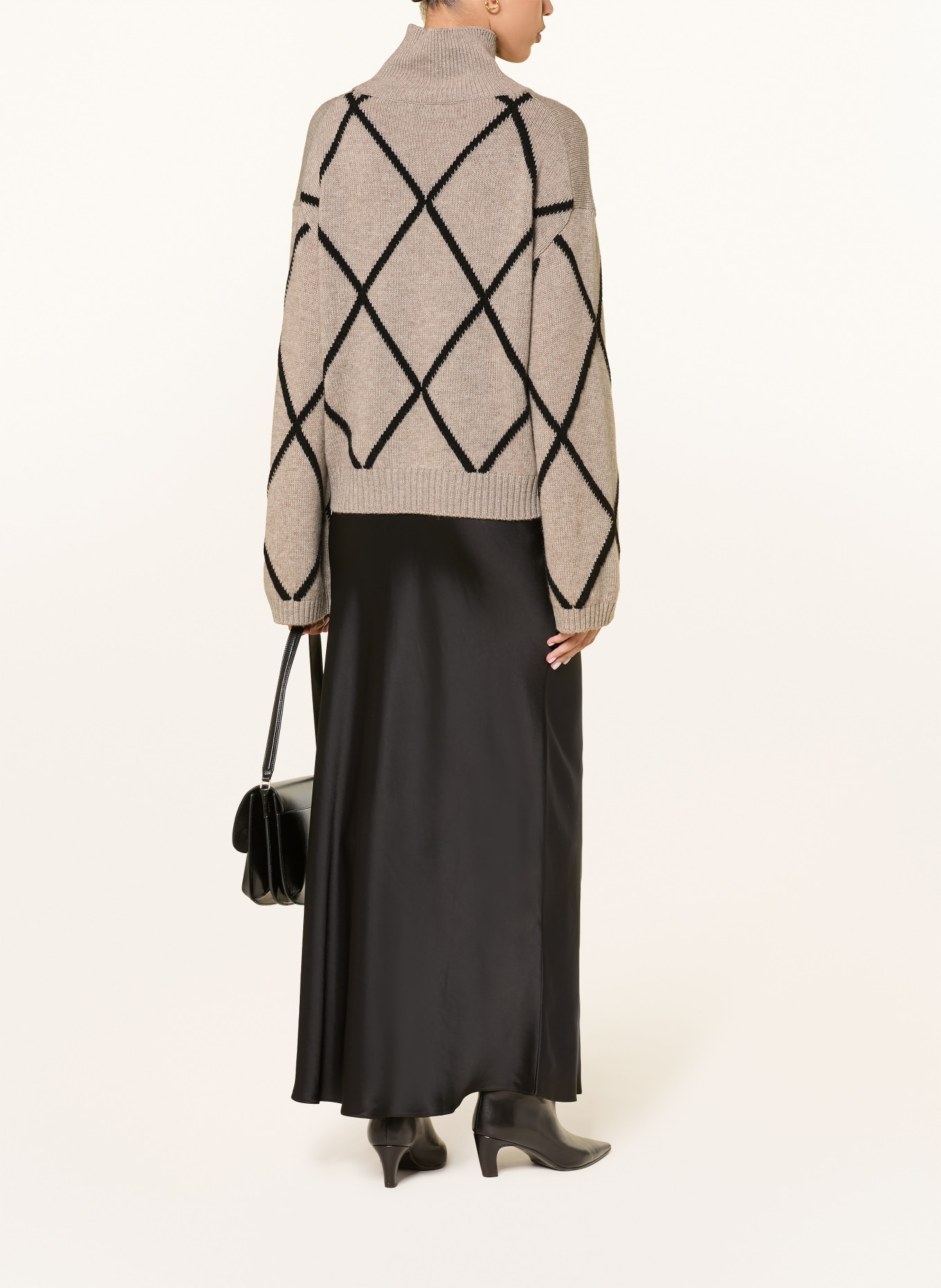 ALLUDE Pulover din cașmir: TAUPE / NEGRU