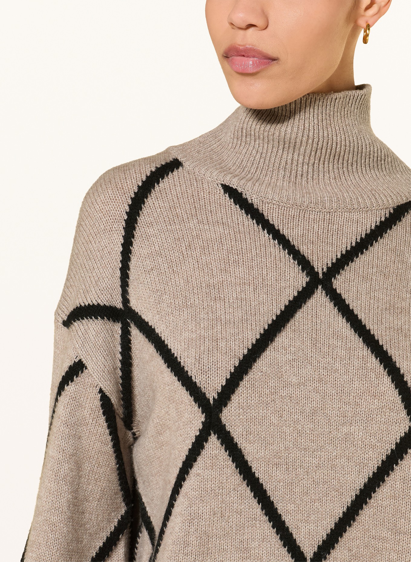 ALLUDE Pulover din cașmir: TAUPE / NEGRU