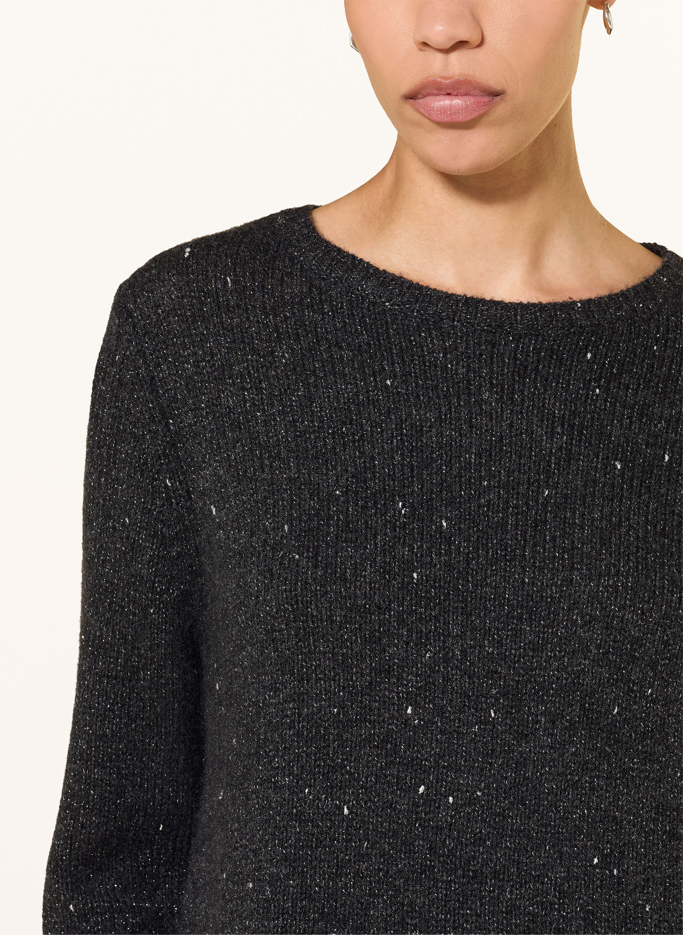 ALLUDE Pullover mit Cashmere und Glitzergarn: DUNKELGRAU / SILBER