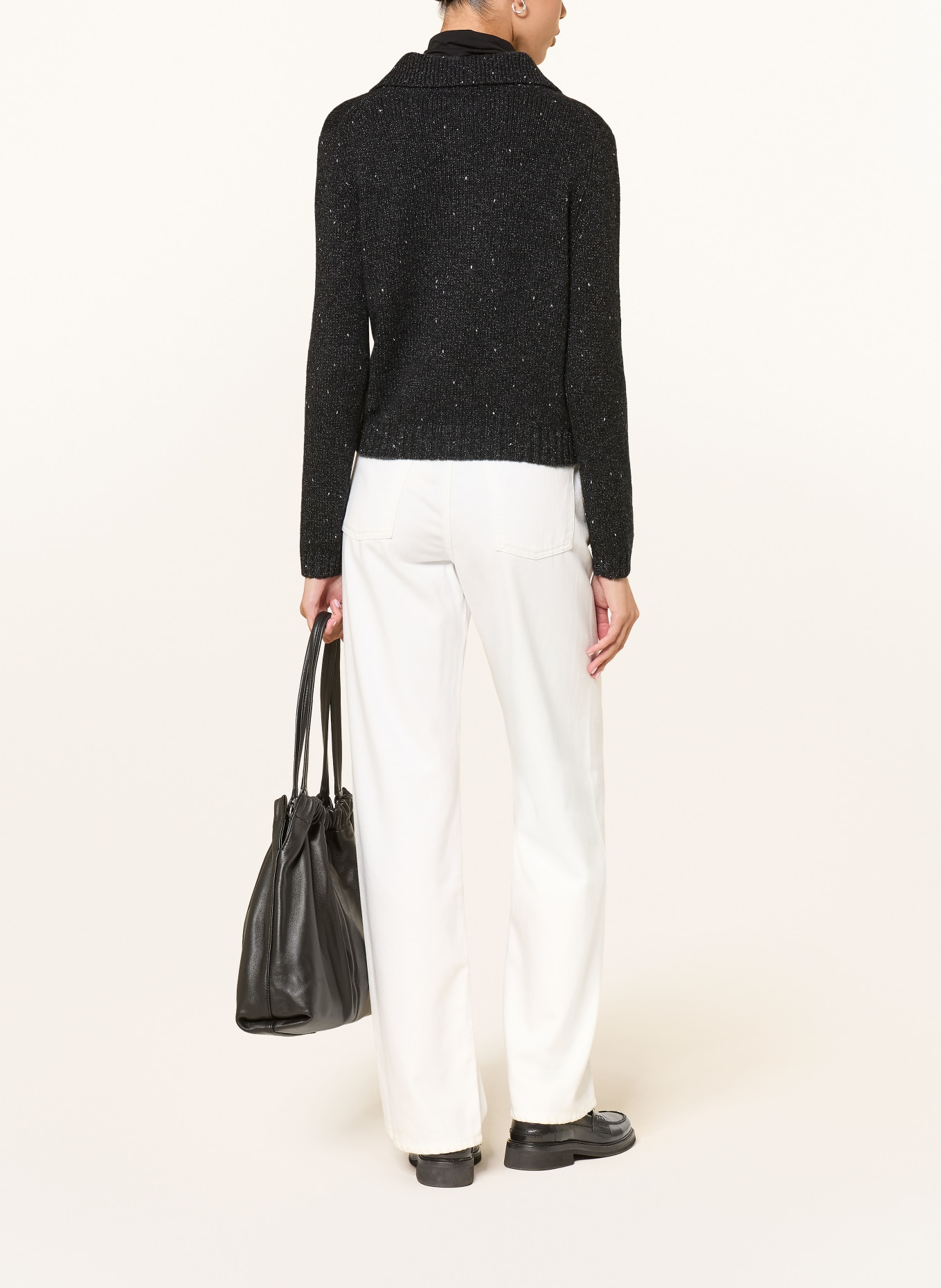 ALLUDE Gilet en cachemire et fil pailleté: GRIS FONCÉ / ARGENT