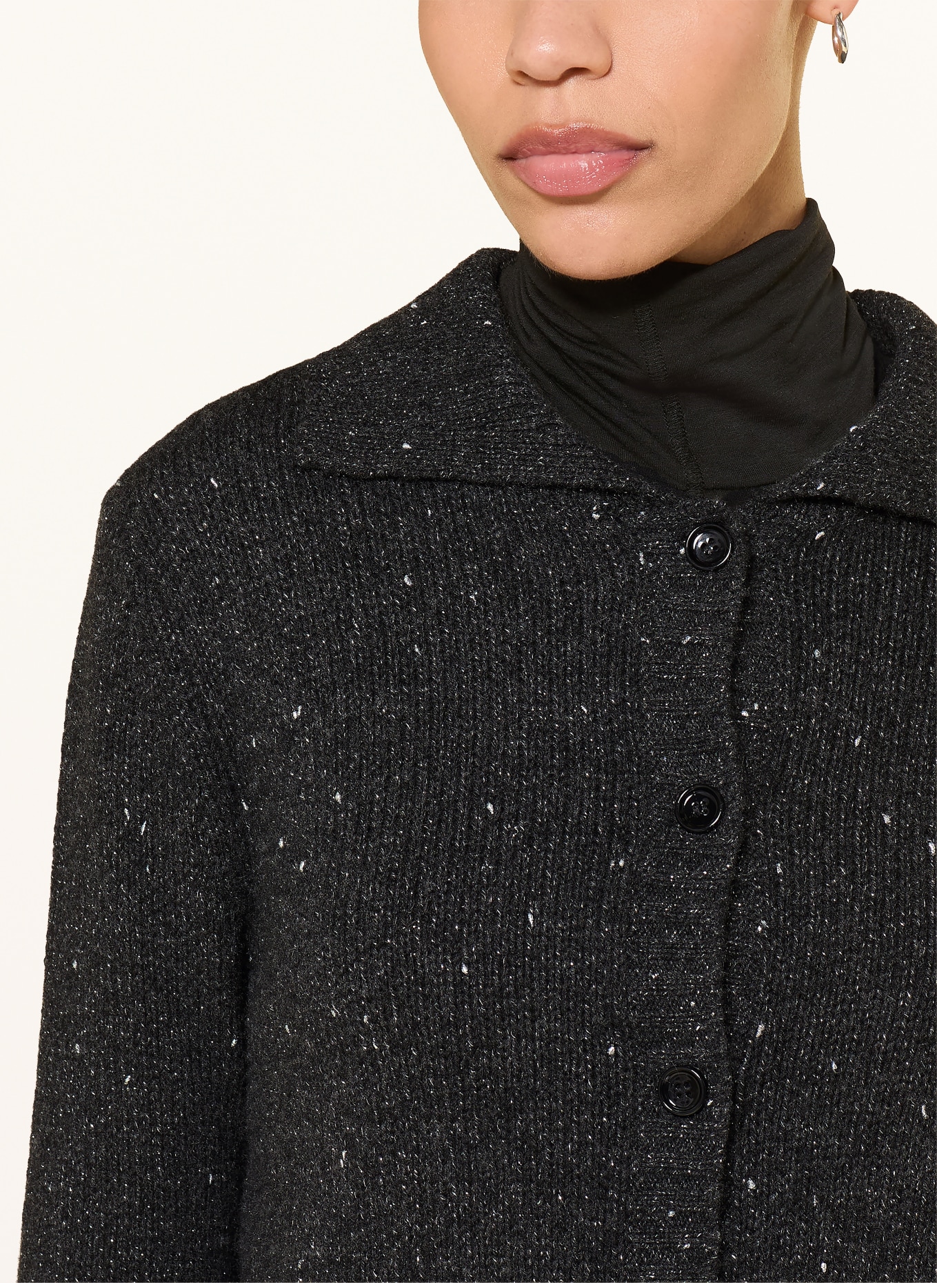 ALLUDE Gilet en cachemire et fil pailleté: GRIS FONCÉ / ARGENT