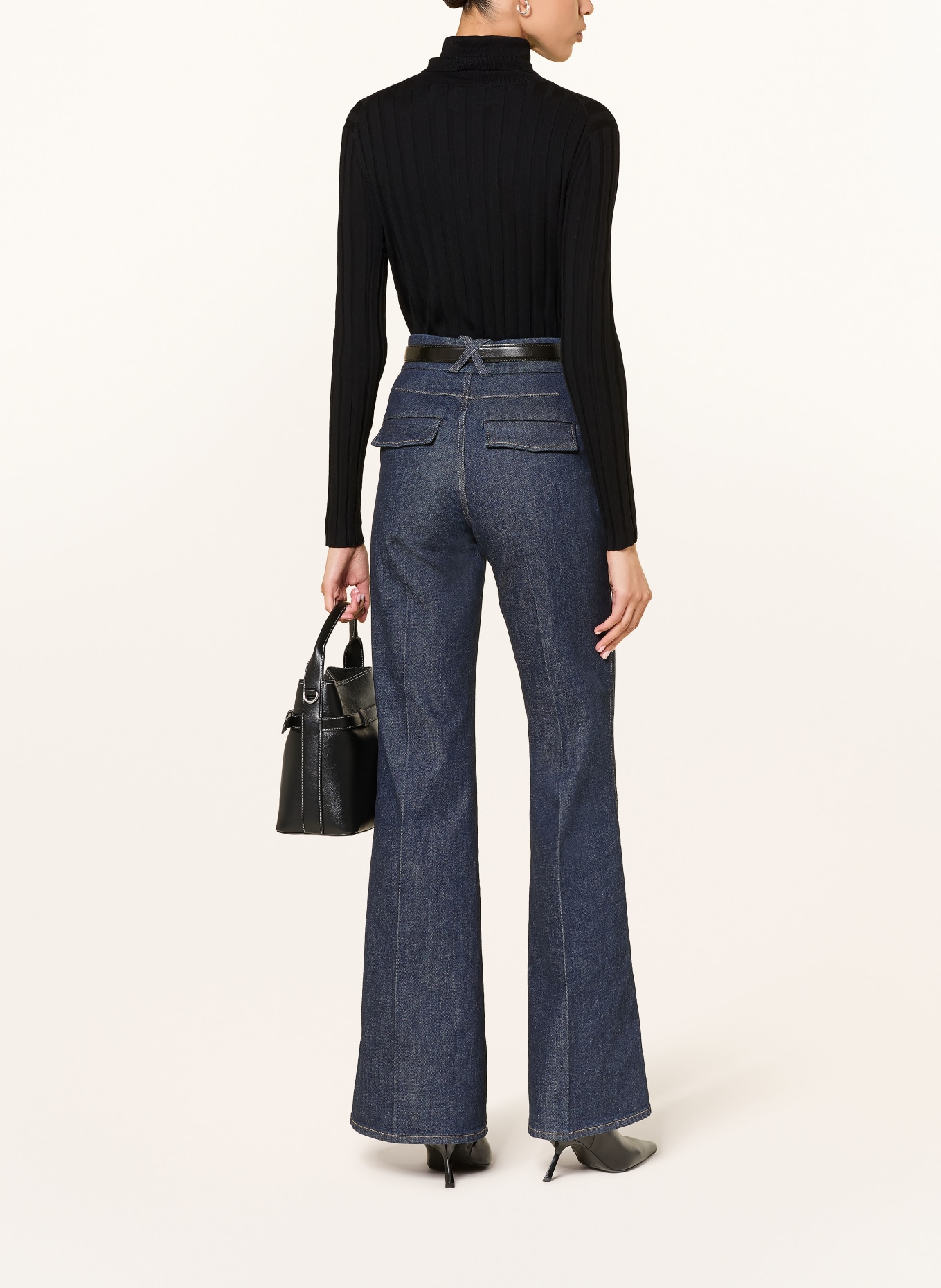 ALLUDE Pull à col roulé: NOIR