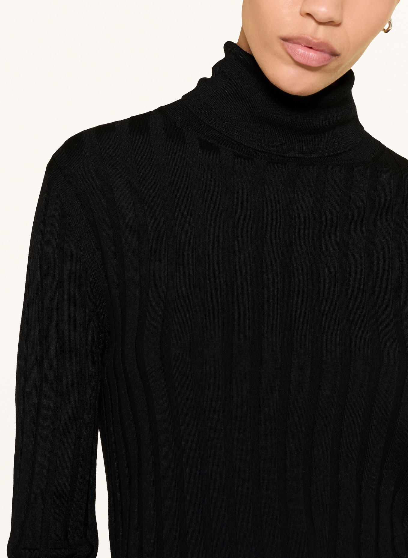 ALLUDE Pull à col roulé: NOIR