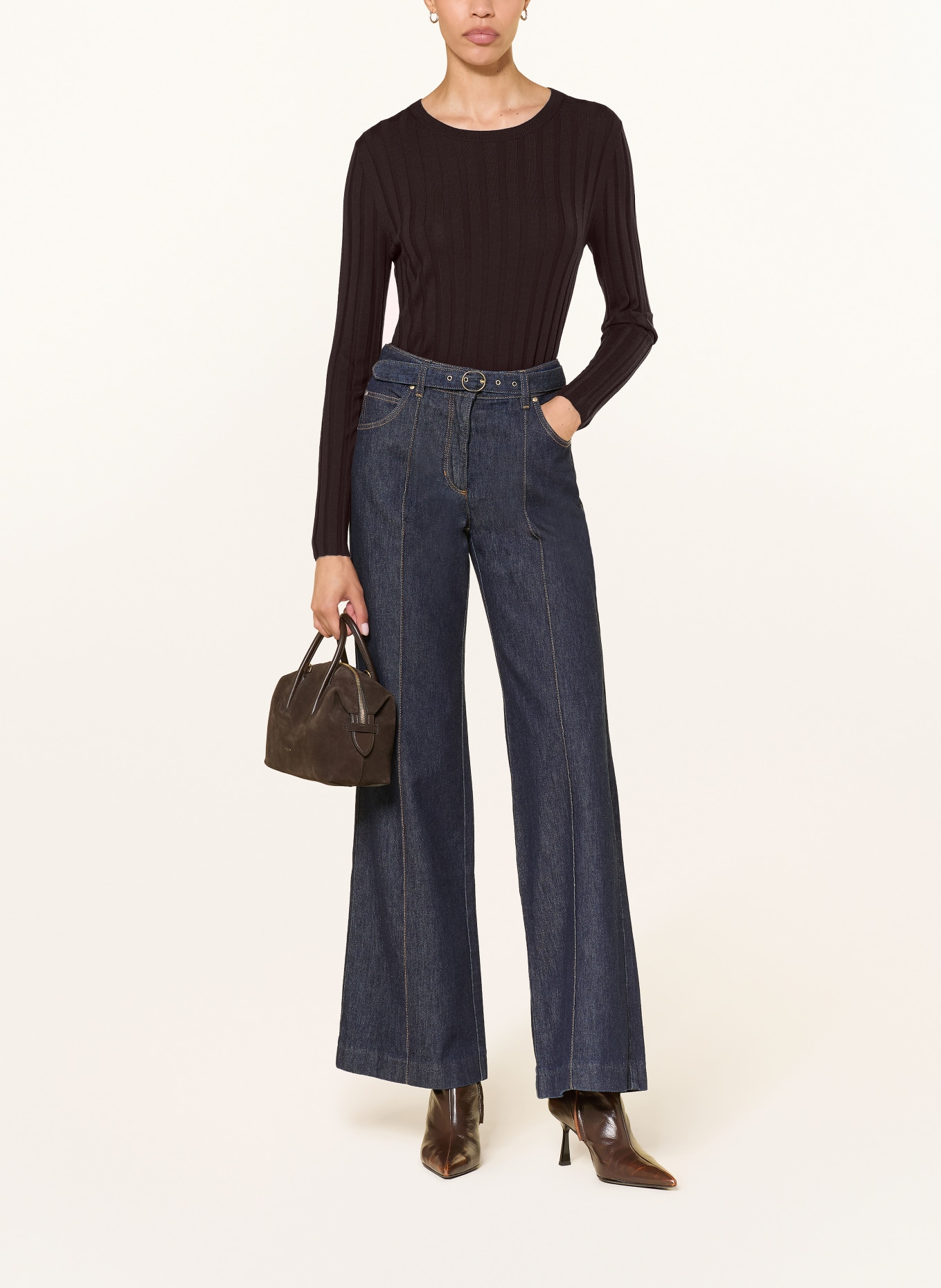 ALLUDE Pullover: DUNKELBRAUN