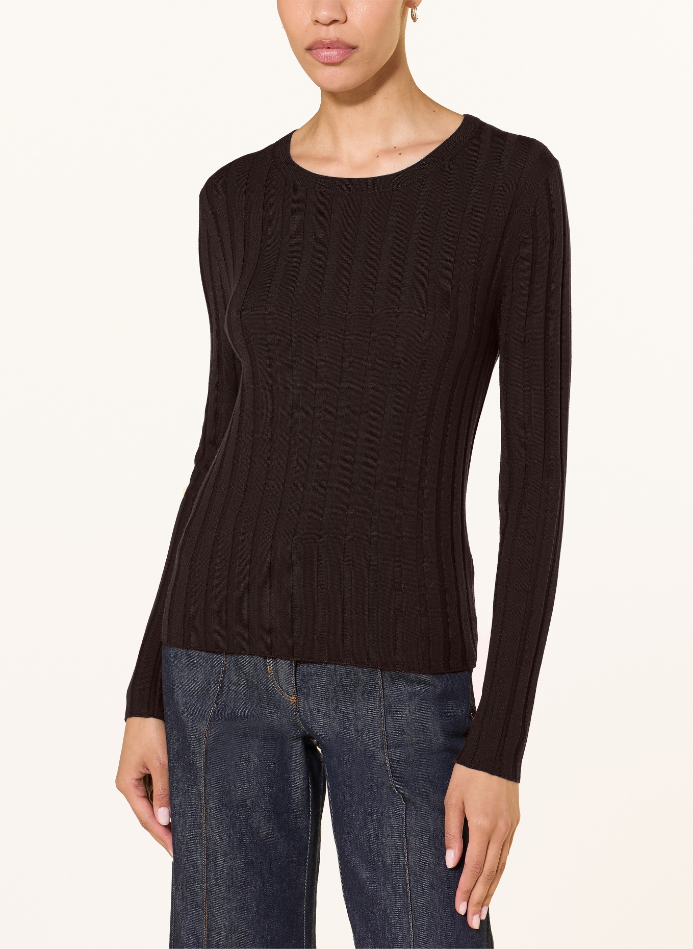 ALLUDE Pullover: DUNKELBRAUN