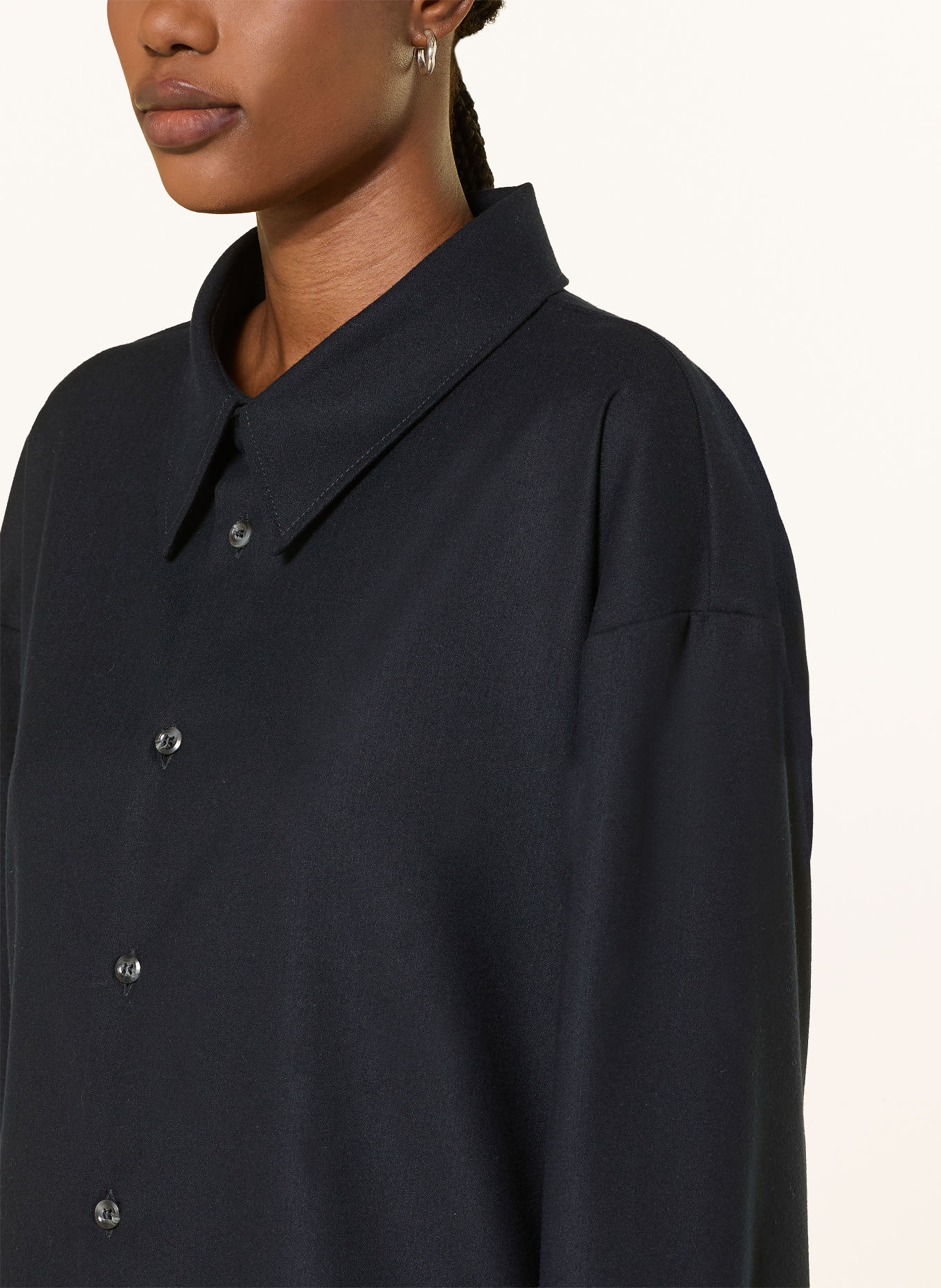 ROSSI Oversized-Hemdbluse SIYAN: DUNKELBLAU