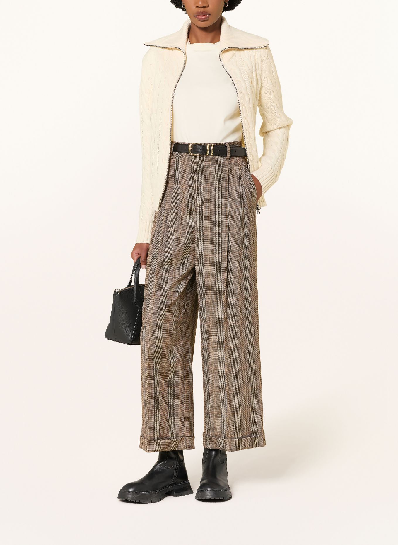 ROSSI Marlenehose NEVIN: DUNKELBRAUN / BEIGE