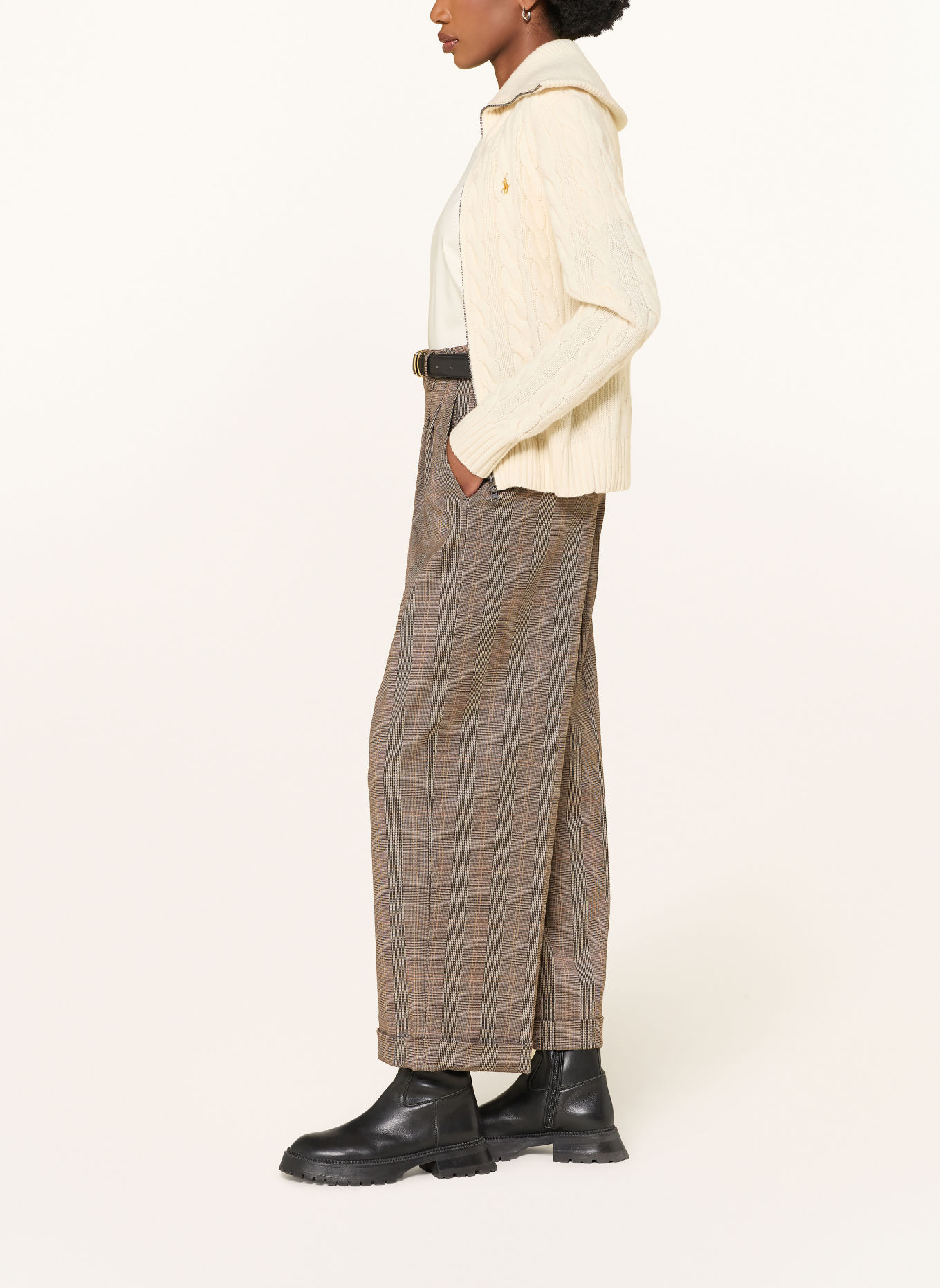 ROSSI Marlenehose NEVIN: DUNKELBRAUN / BEIGE