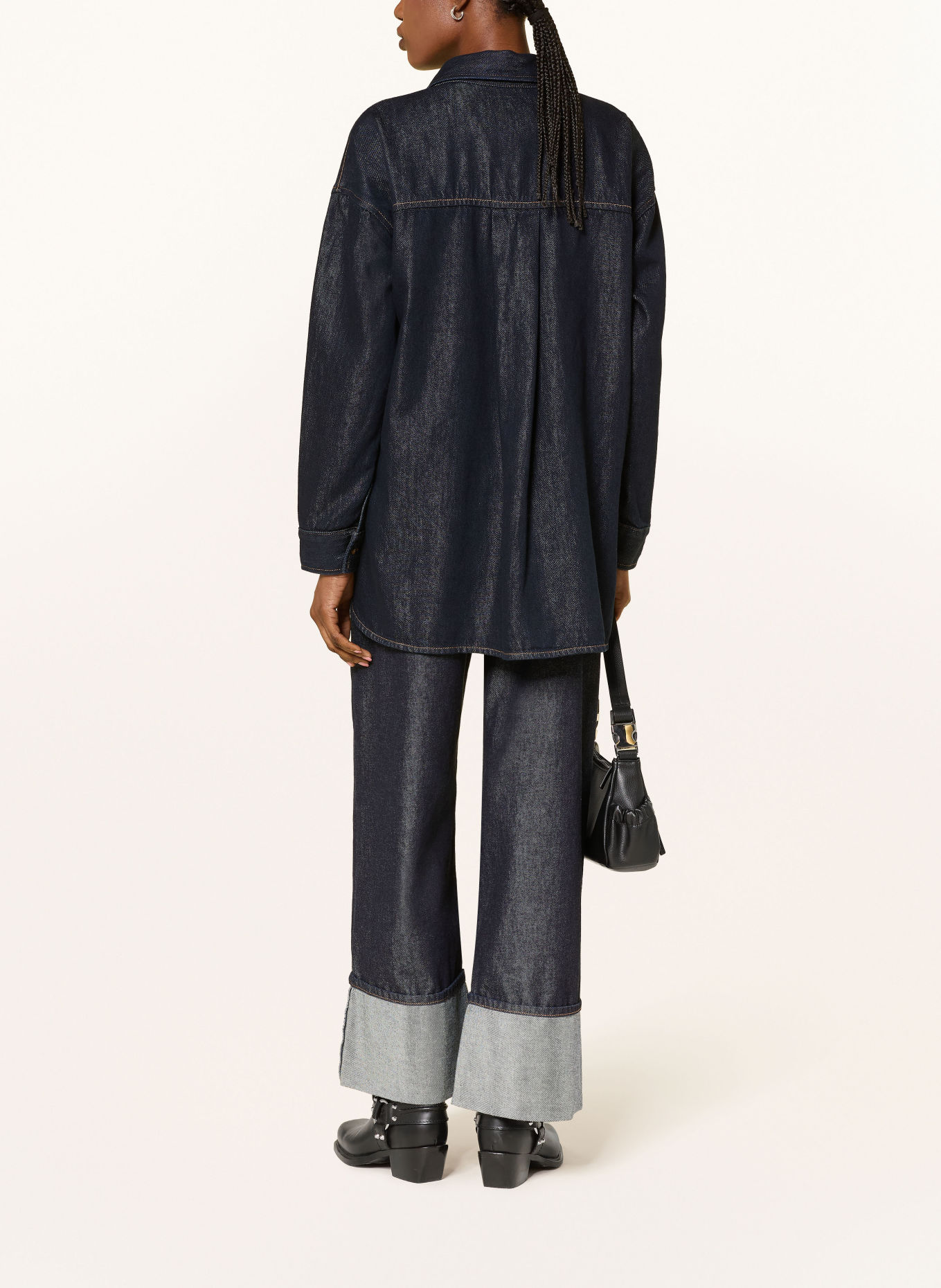 ROSSI Oversized spijkerblouse SIYAN: DONKERBLAUW