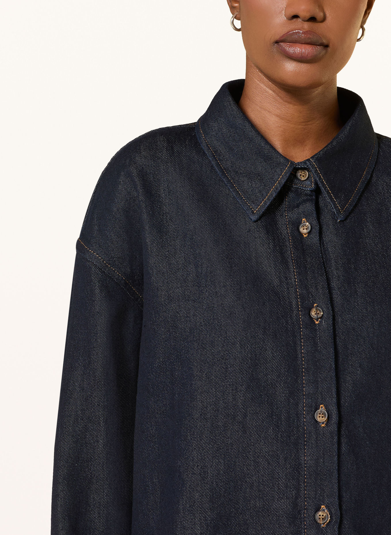 ROSSI Oversized spijkerblouse SIYAN: DONKERBLAUW