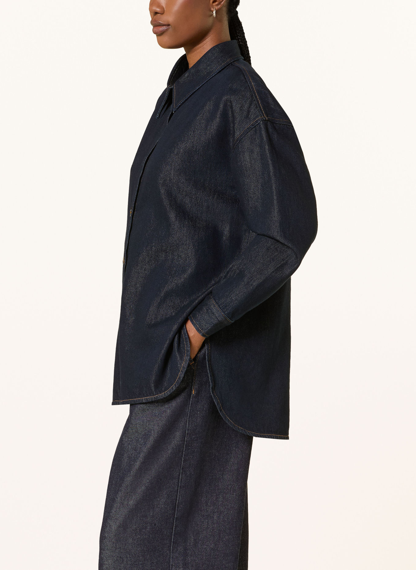 ROSSI Oversized spijkerblouse SIYAN: DONKERBLAUW