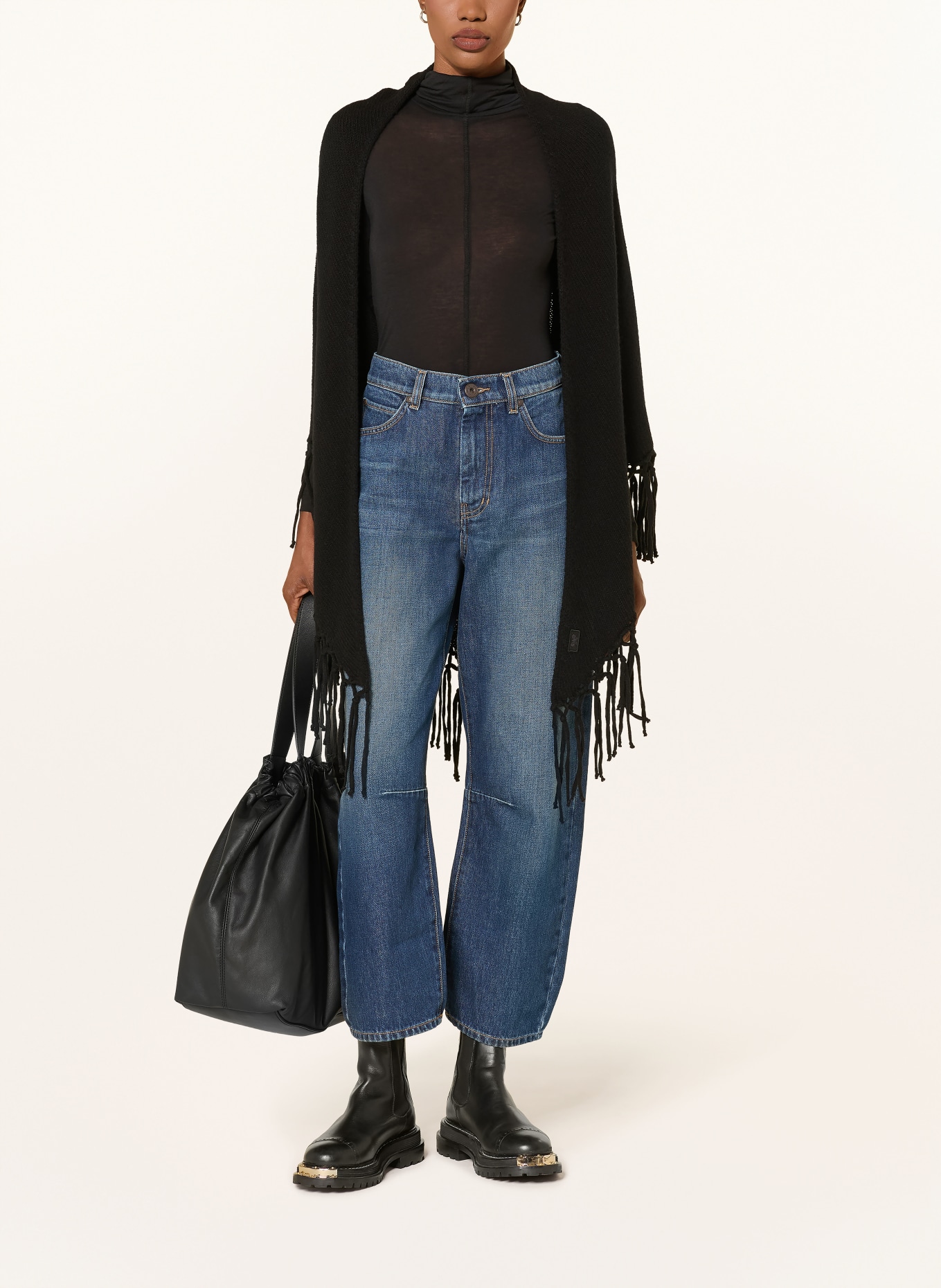 WEEKEND Max Mara Stola TORNADO: CZARNY