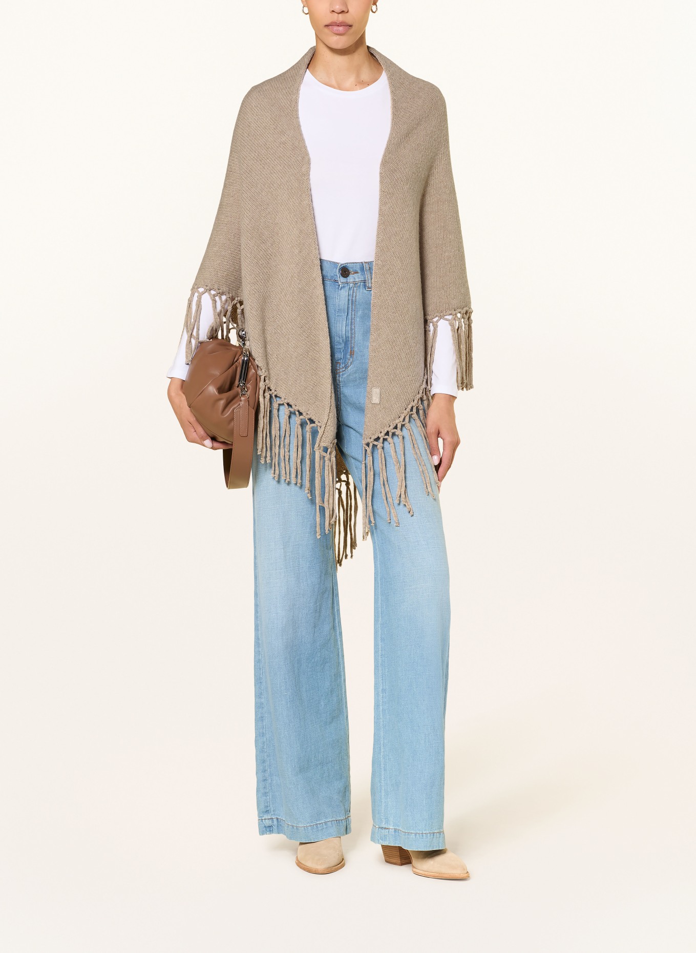 WEEKEND Max Mara Stola TORNADO: BEŻOWY