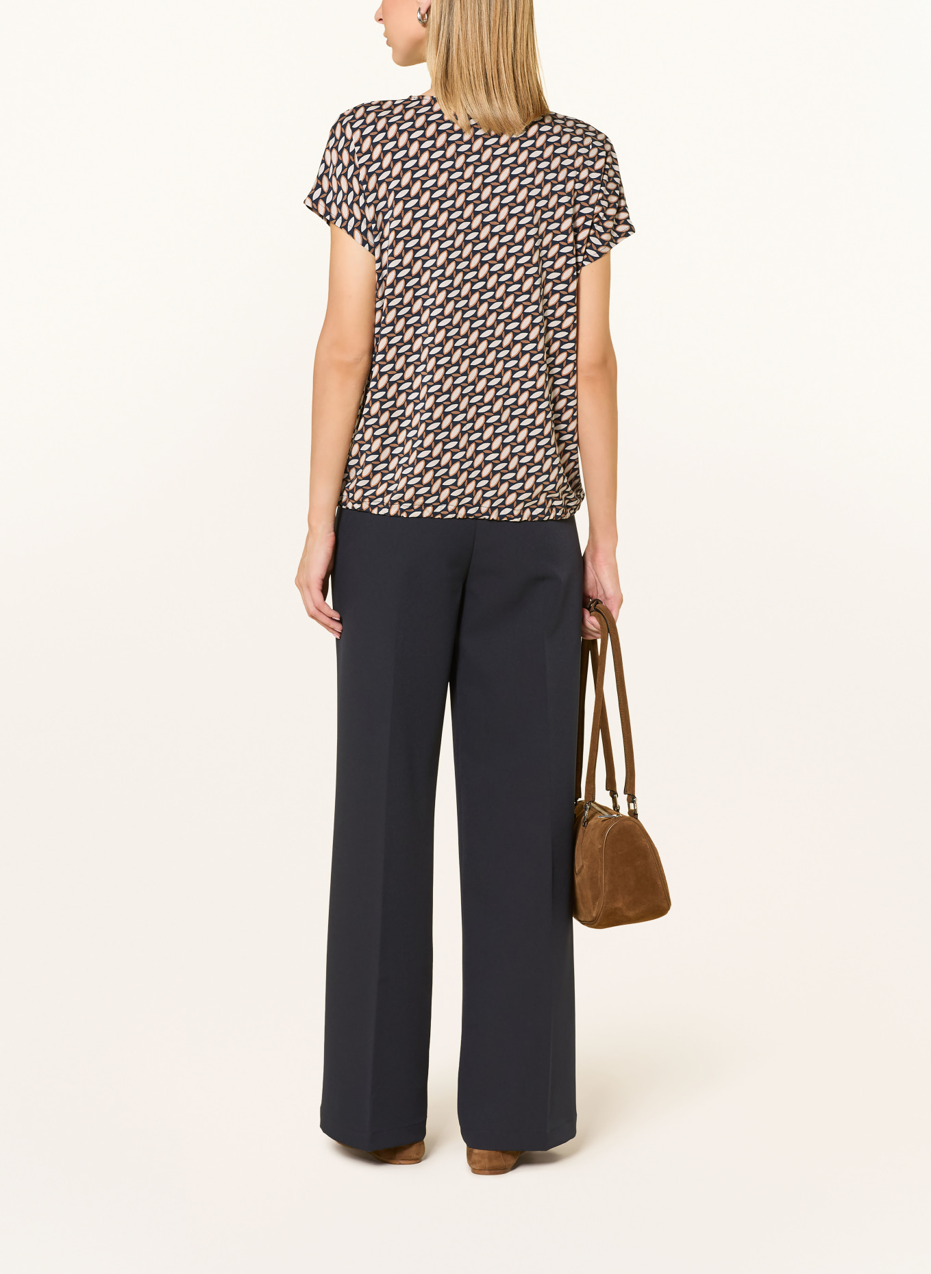 Betty Barclay Blusenshirt aus Jersey: BRAUN / ECRU / DUNKELBLAU