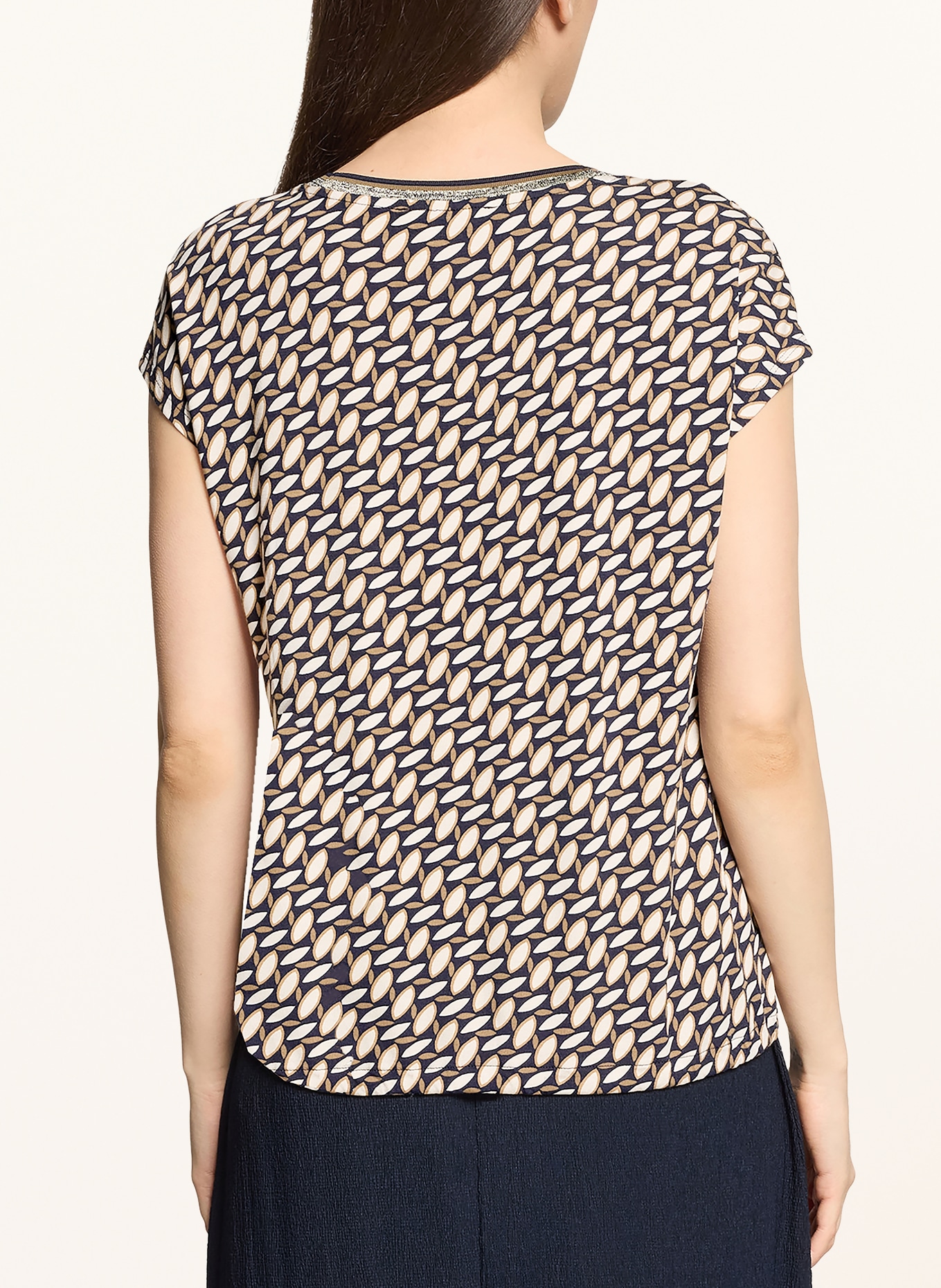 Betty Barclay Blusenshirt mit Schmucksteinen: HELLBRAUN / COGNAC / DUNKELBLAU