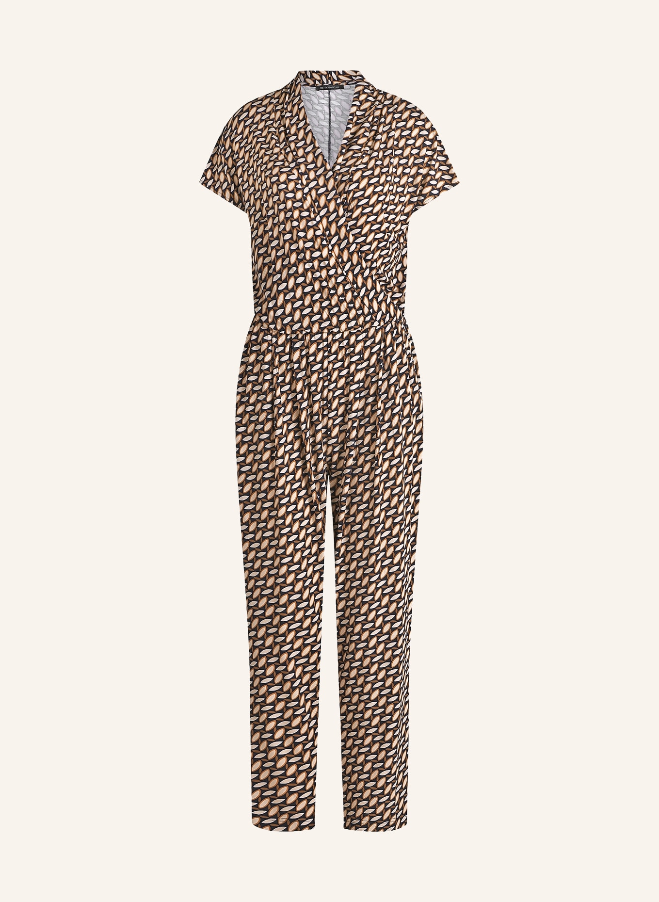 Betty Barclay Jumpsuit: DONKERBLAUW / COGNAC / CRÈME