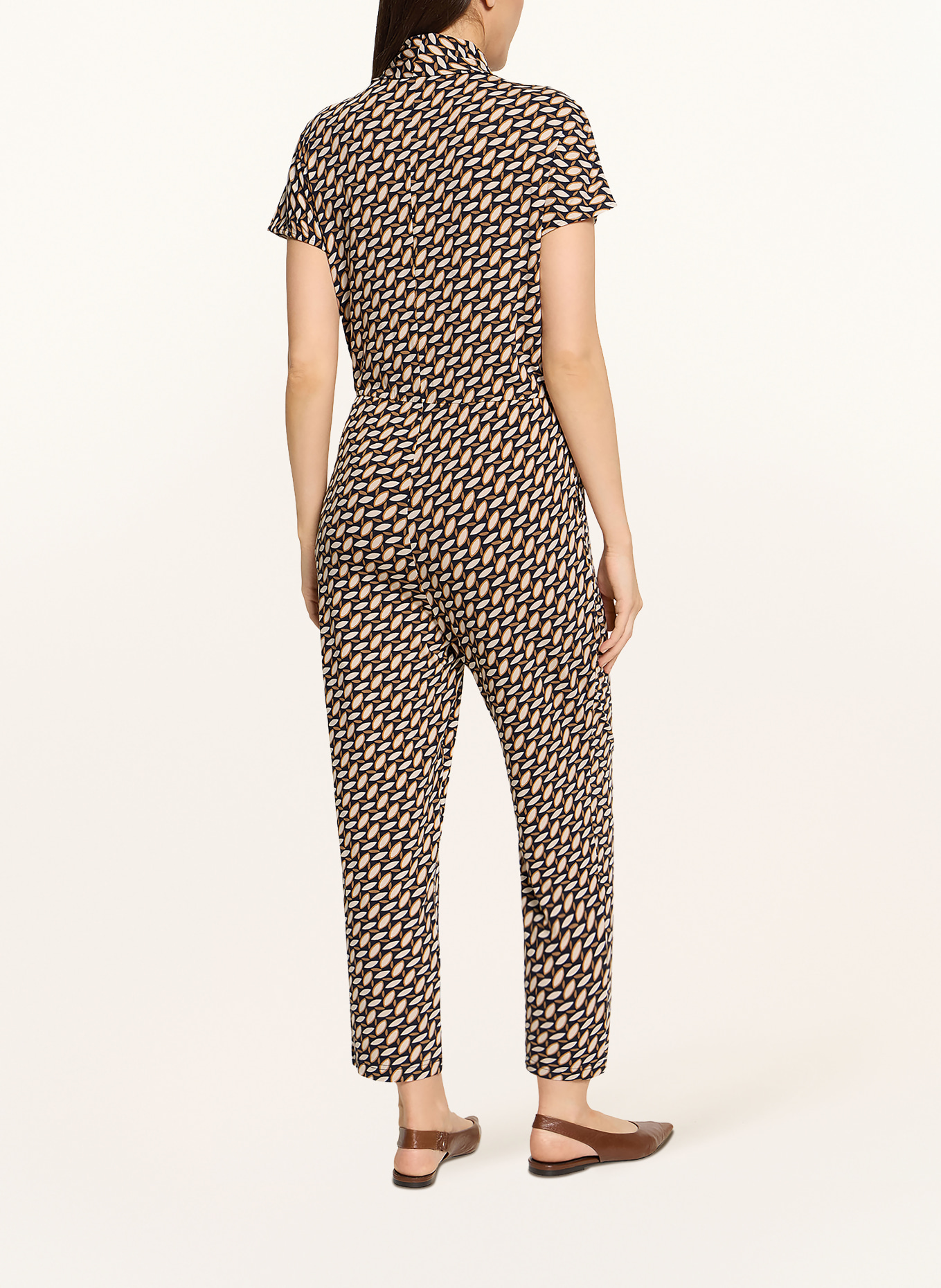 Betty Barclay Jumpsuit: DONKERBLAUW / COGNAC / CRÈME