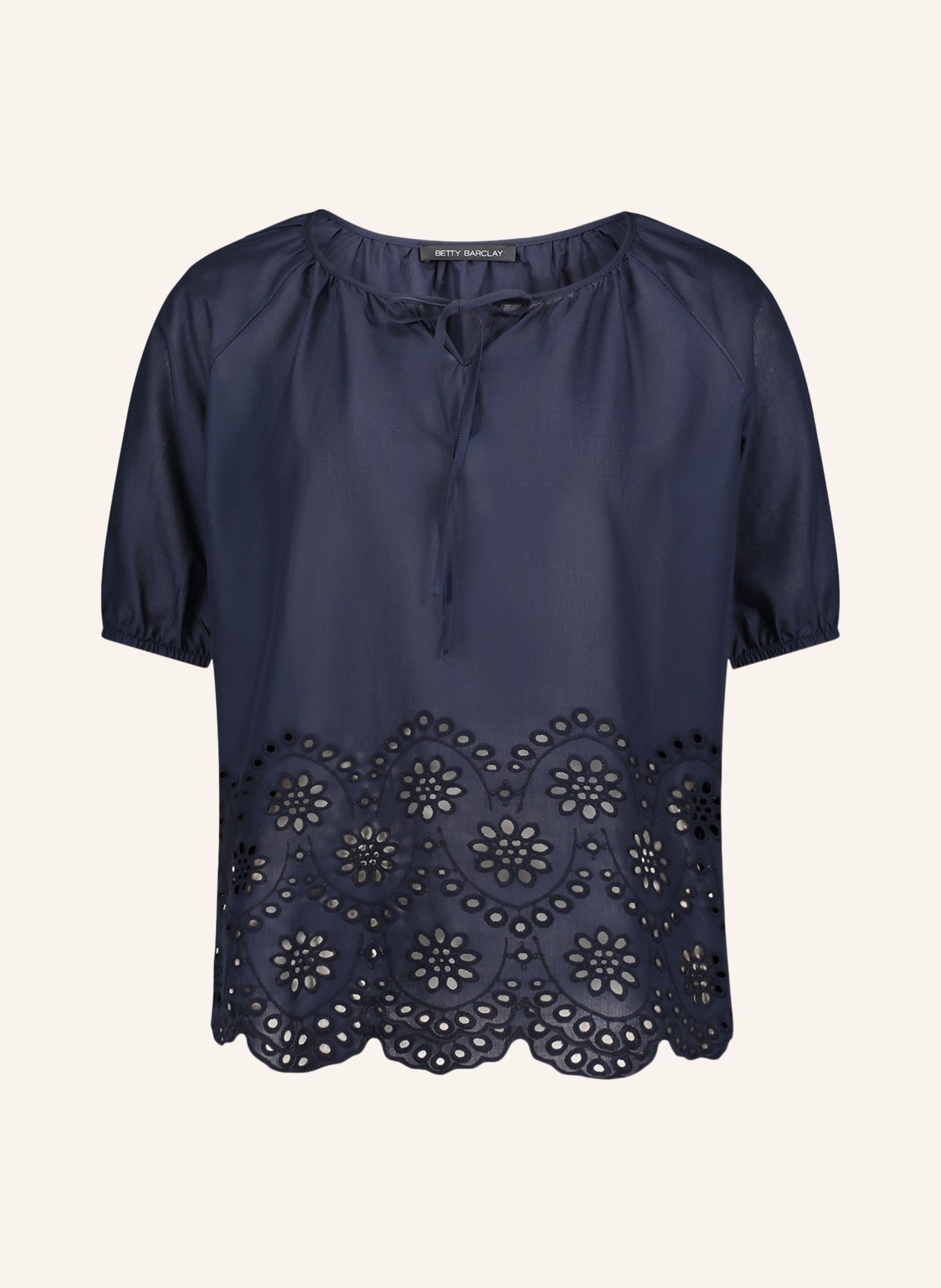 Betty Barclay Shirt blouse with eyelet lace: DARK BLUE