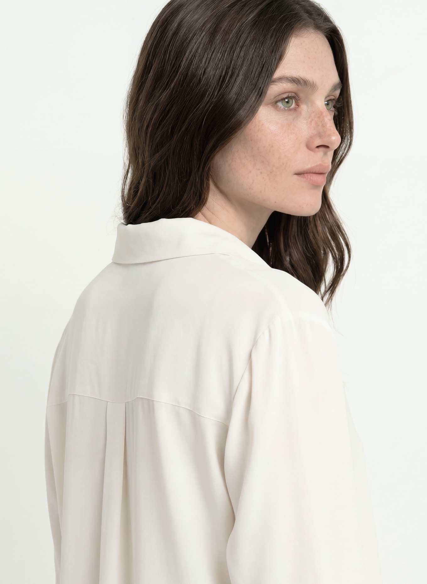 ÉMANOU Chemisier VIOLETTE avec de la soie: BLANC