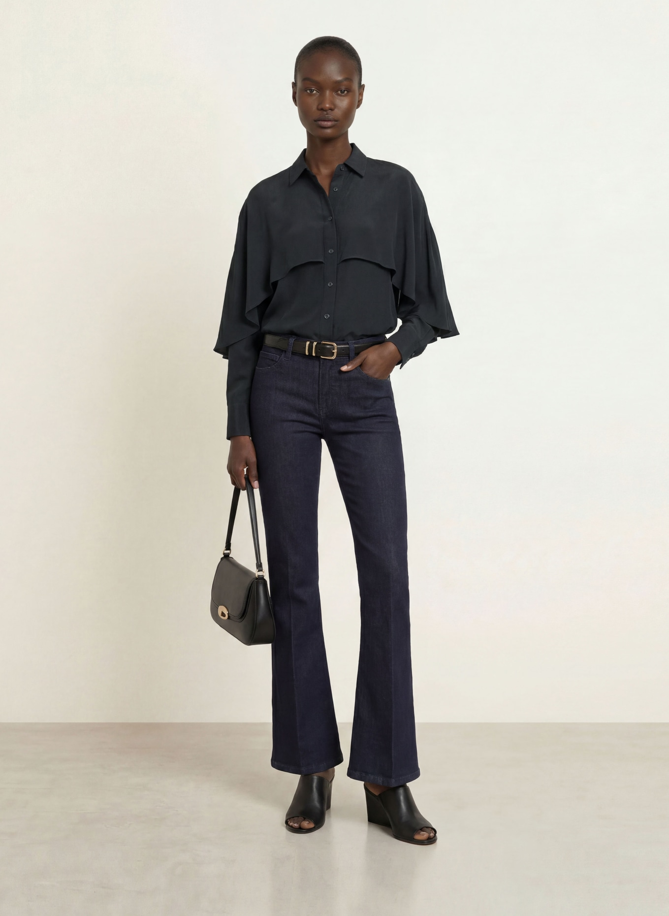ÉMANOU Bluse CLAUDE mit Seide: SCHWARZ