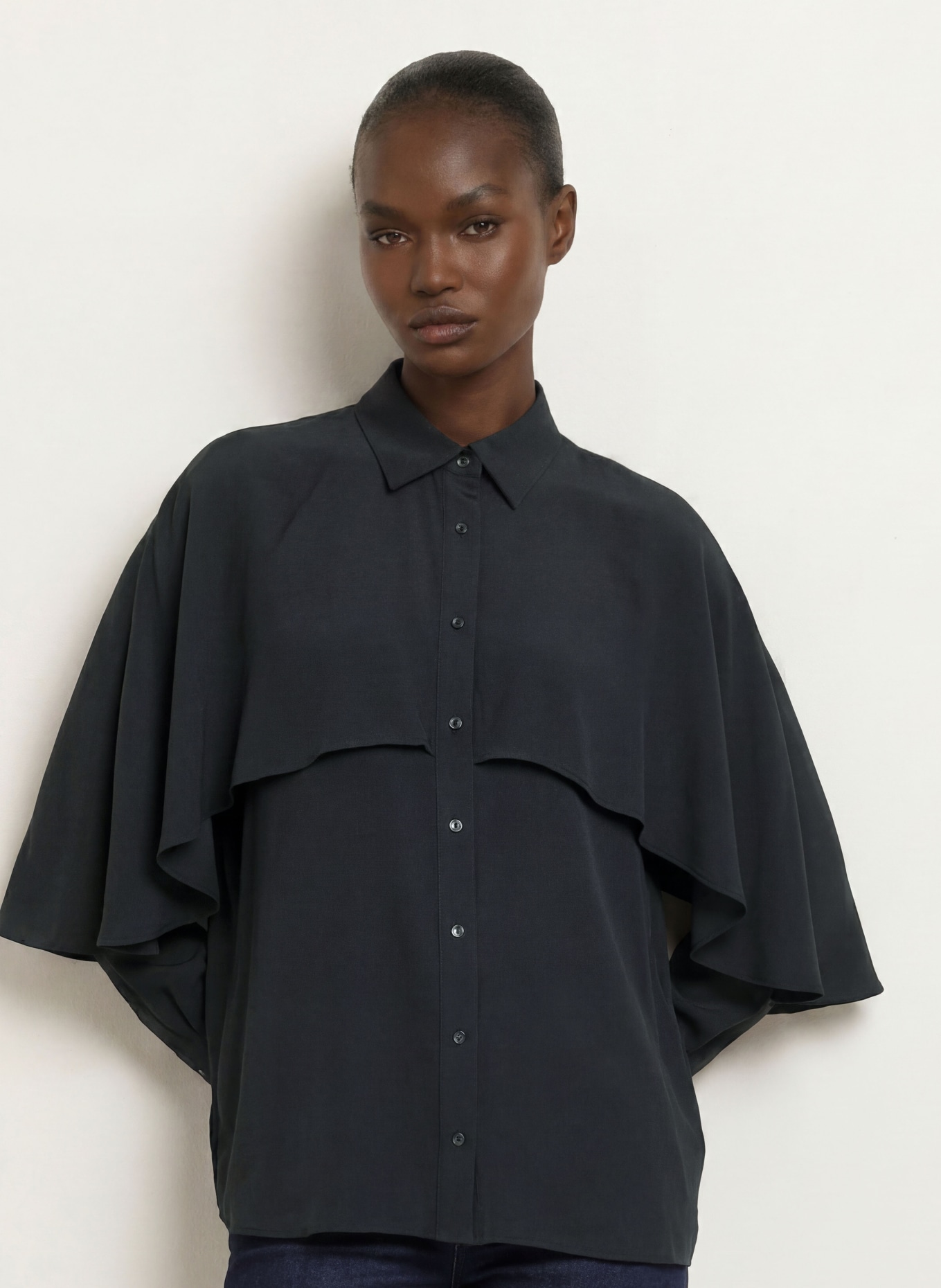ÉMANOU Bluse CLAUDE mit Seide: SCHWARZ