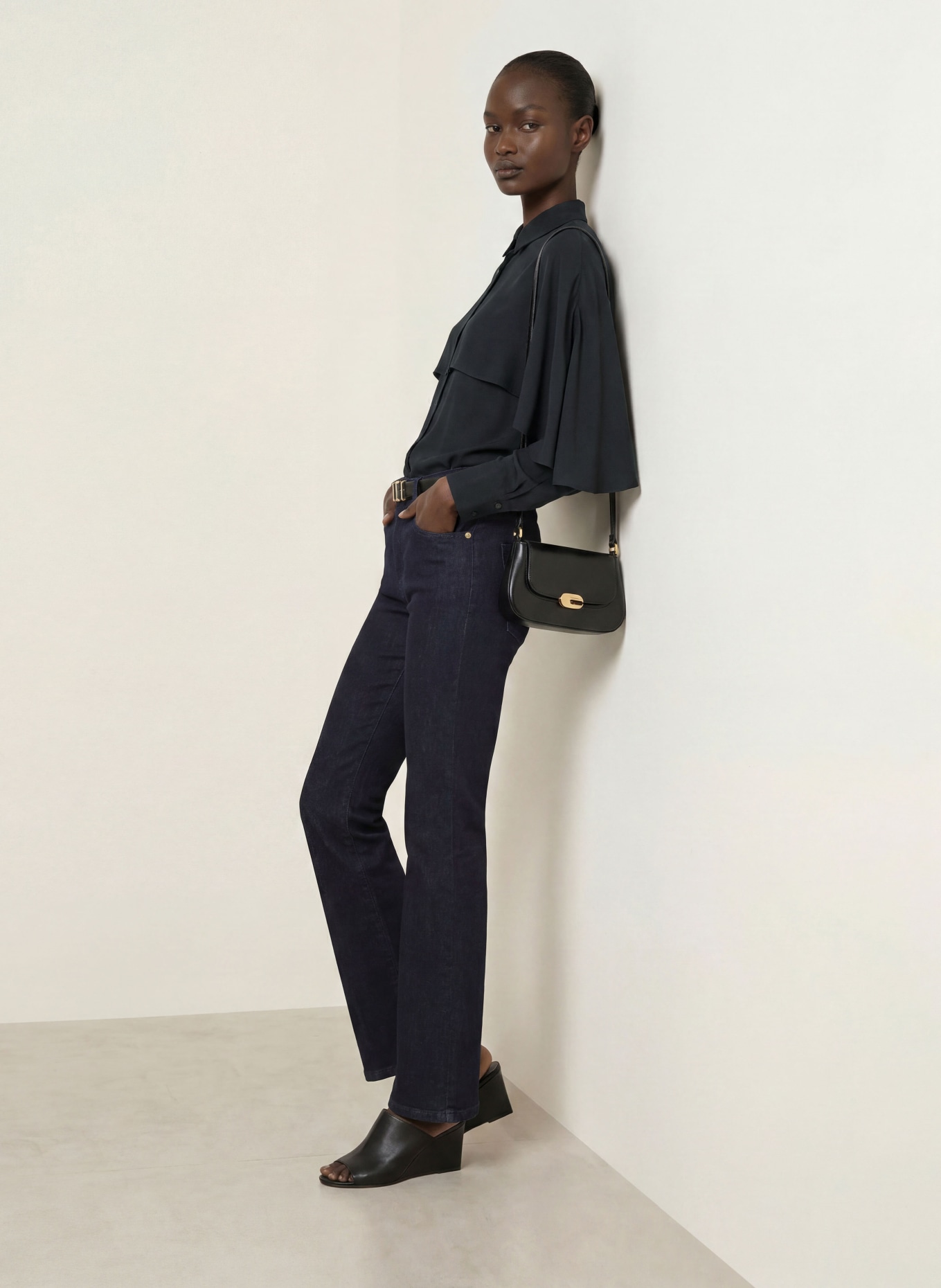 ÉMANOU Bluse CLAUDE mit Seide: SCHWARZ