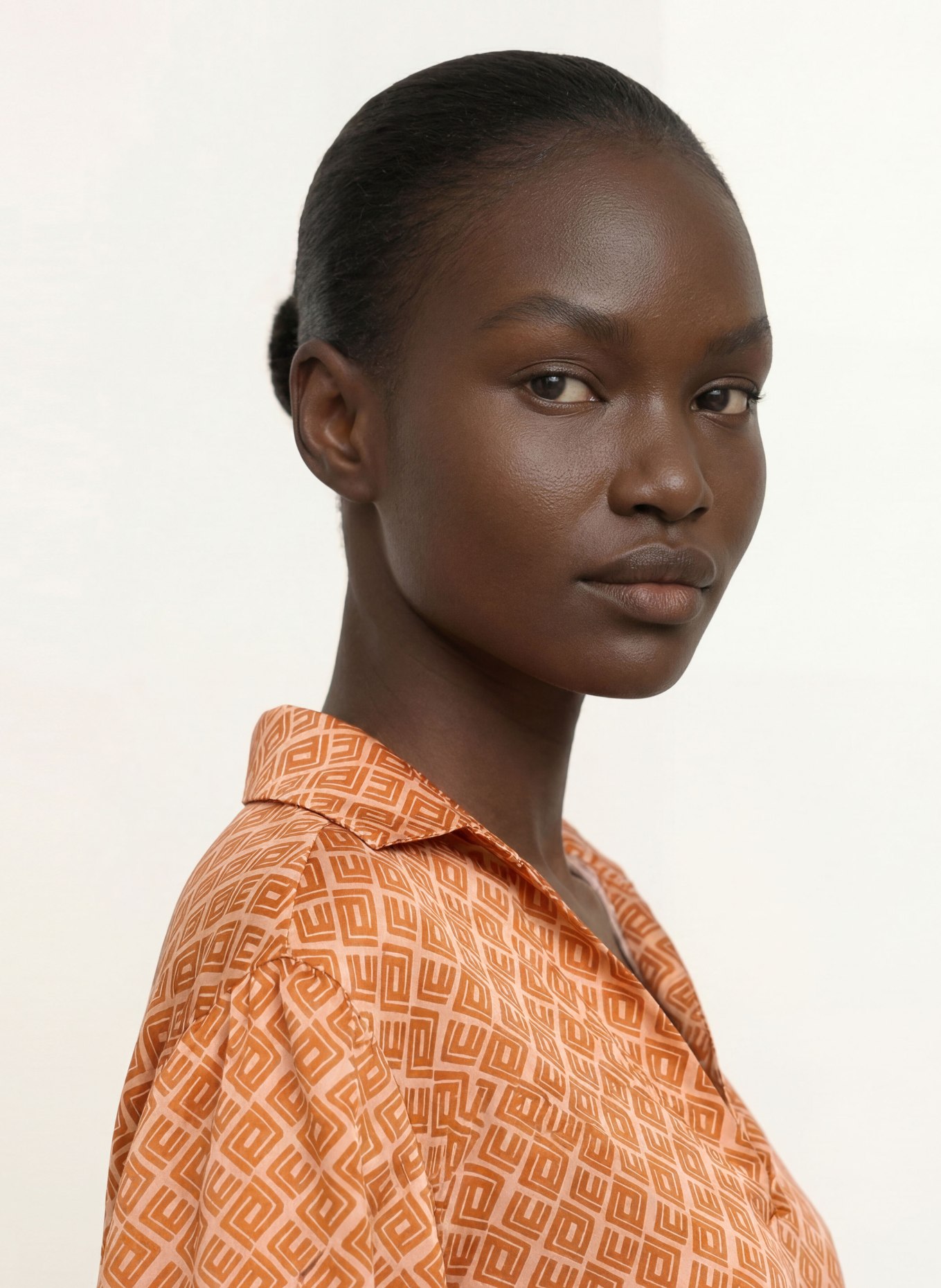 ÉMANOU Blusenshirt mit Seide: CAMEL / BRAUN / CREME