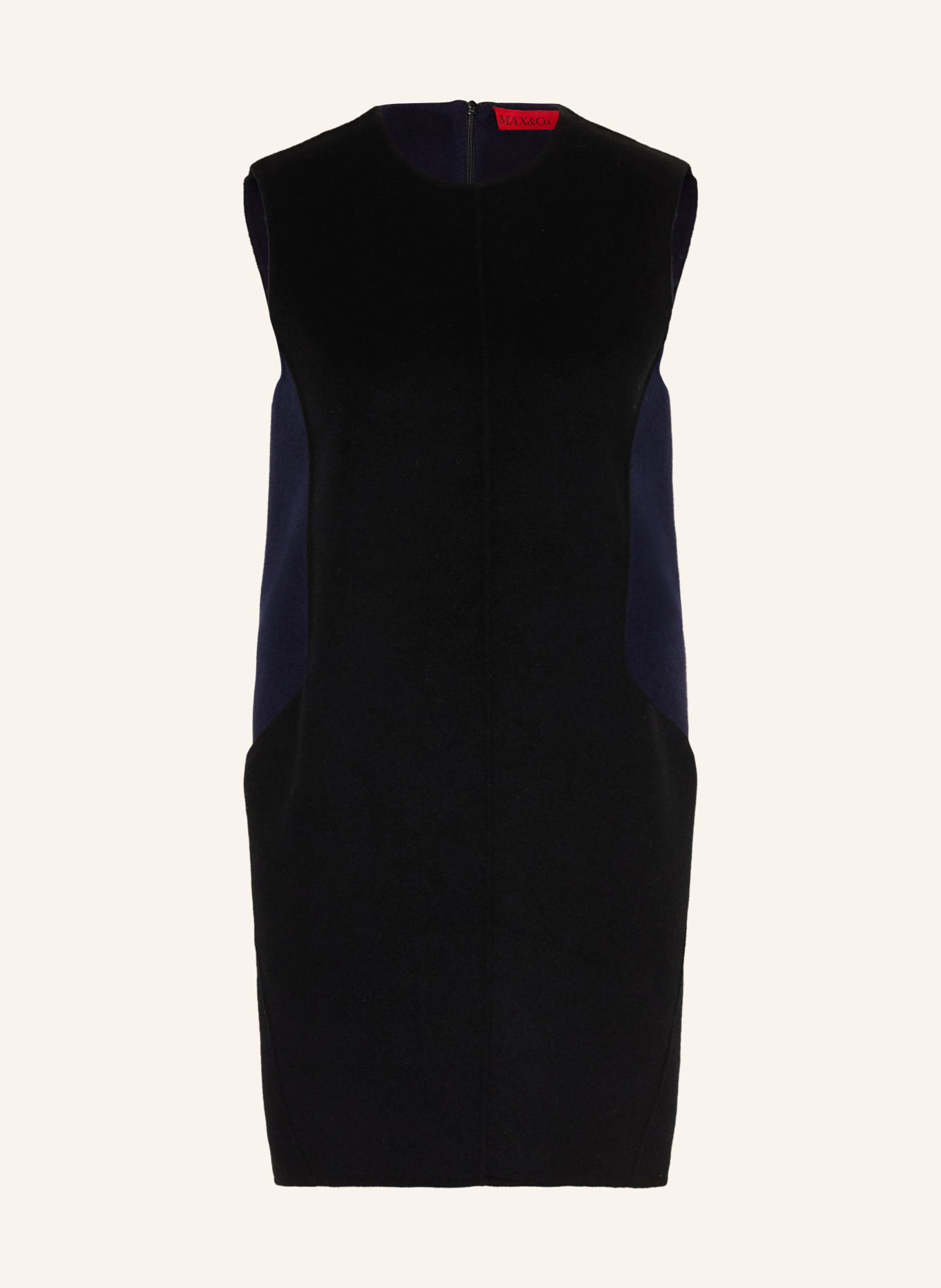 MAX & Co. Fleecekleid PANIERE: SCHWARZ / DUNKELBLAU