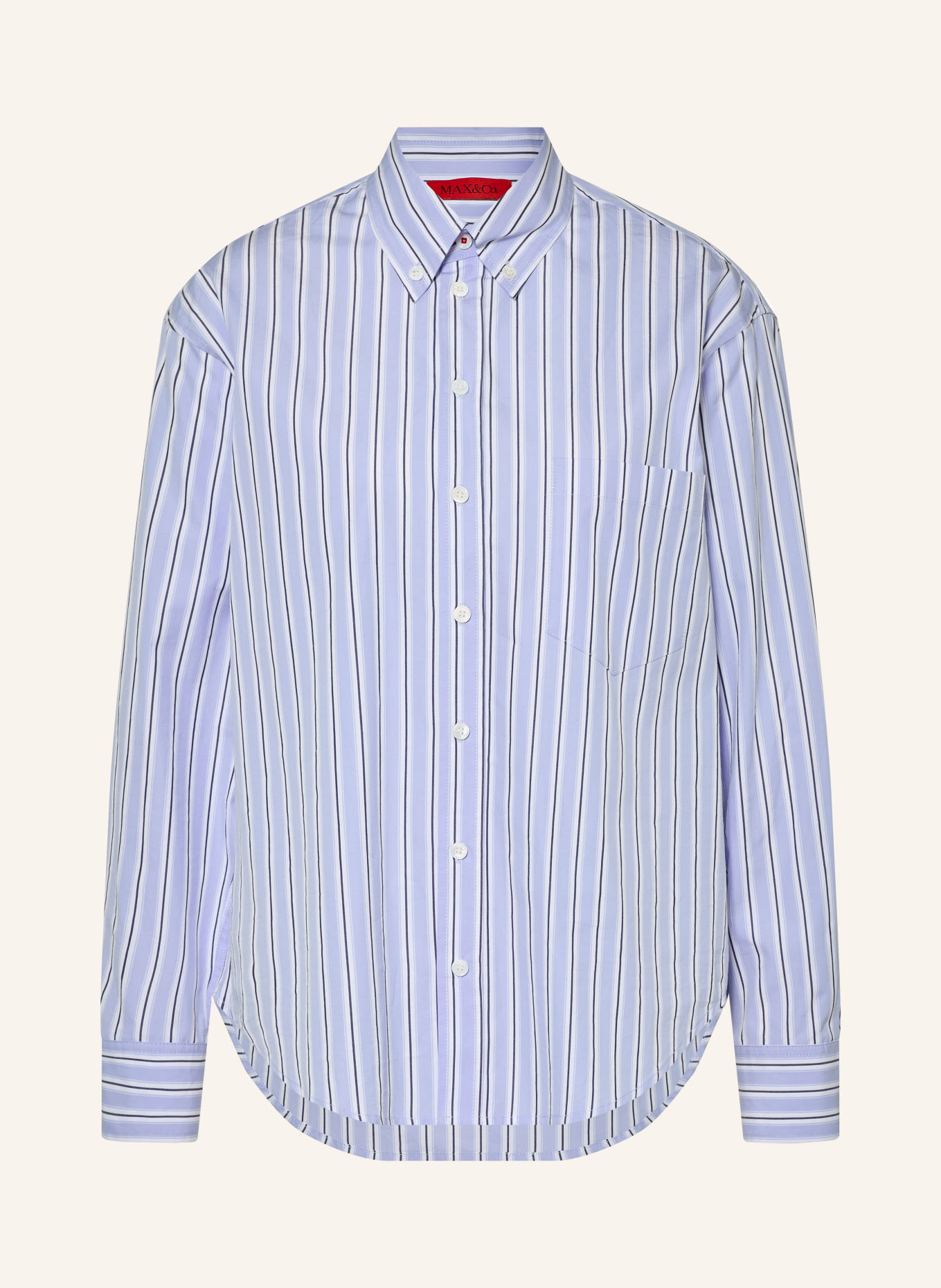 MAX & Co. Overhemdblouse FEBE: LICHTBLAUW / BLAUWGRIJS / WIT