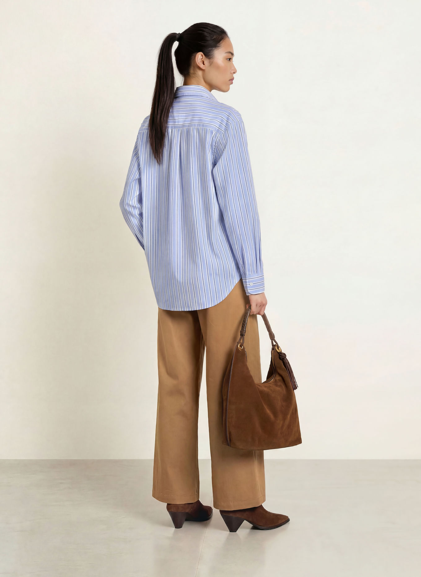 MAX & Co. Overhemdblouse FEBE: LICHTBLAUW / BLAUWGRIJS / WIT
