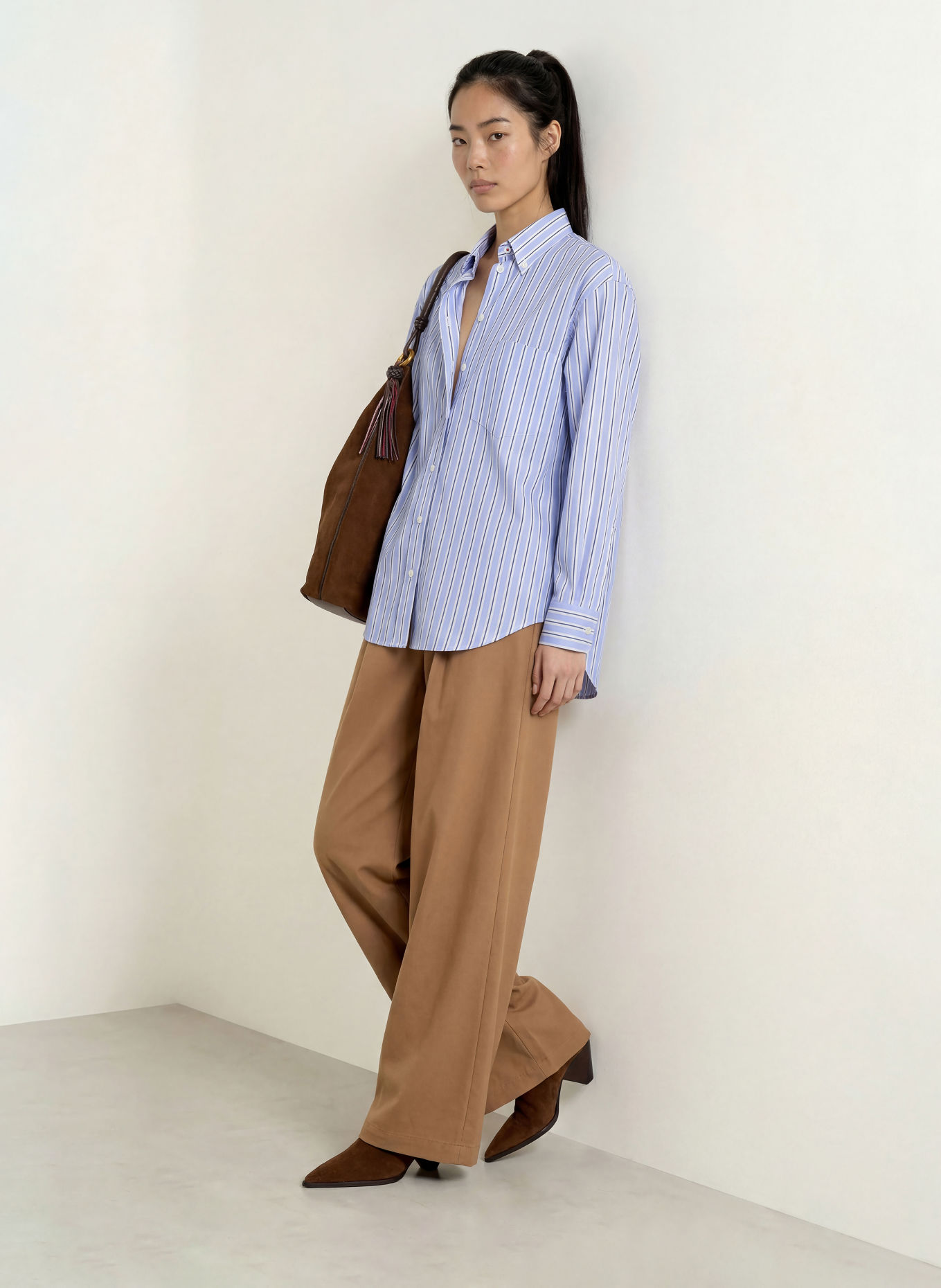 MAX & Co. Overhemdblouse FEBE: LICHTBLAUW / BLAUWGRIJS / WIT