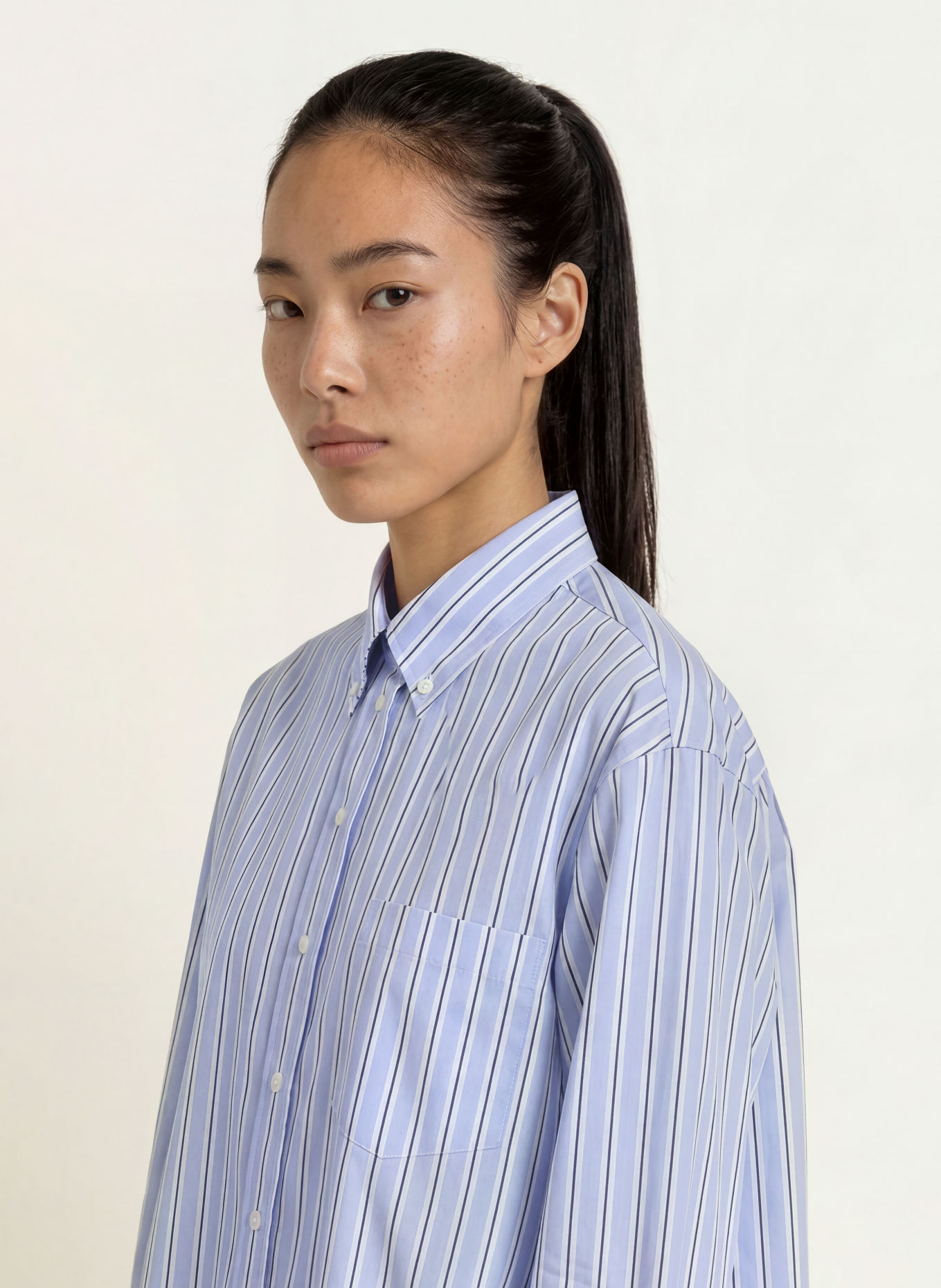 MAX & Co. Overhemdblouse FEBE: LICHTBLAUW / BLAUWGRIJS / WIT