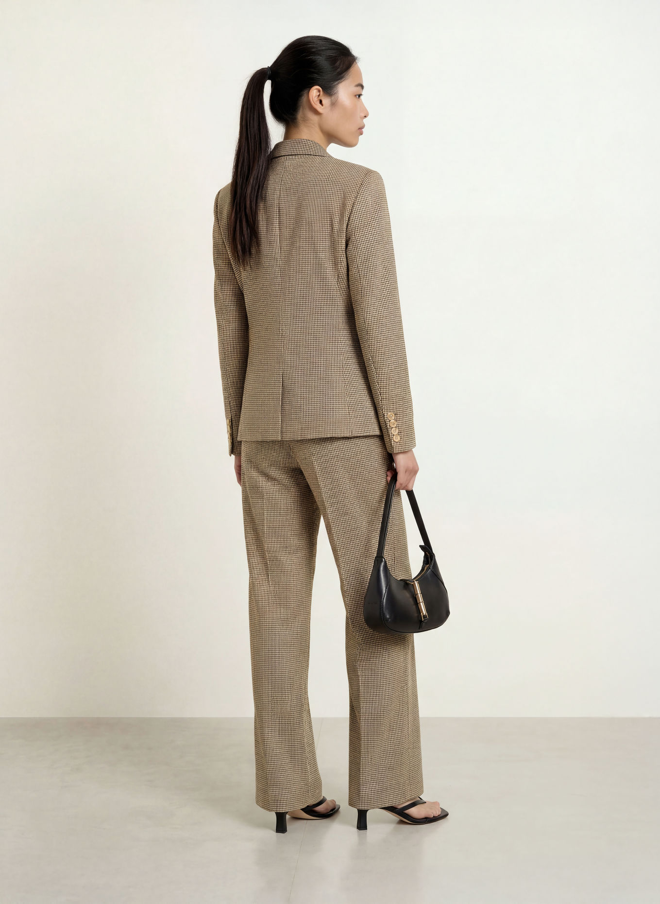 MAX & Co. Blazer FENICE: BEIGE / MÖRKGRÖN / SVART