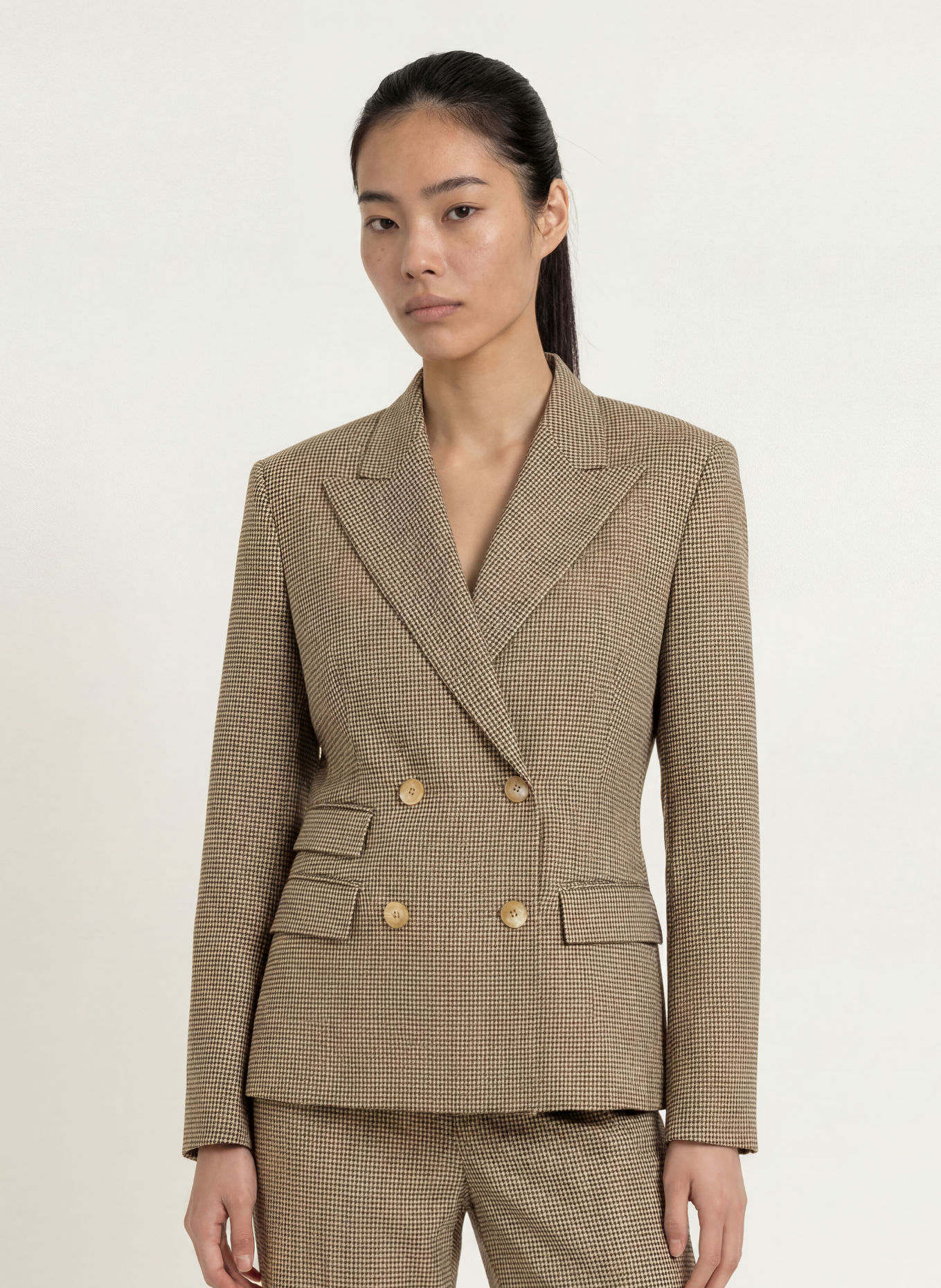 MAX & Co. Blazer FENICE: BEIGE / MÖRKGRÖN / SVART