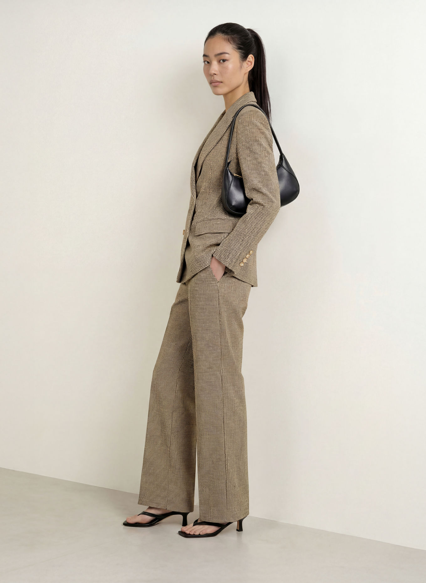 MAX & Co. Blazer FENICE: BEIGE / MÖRKGRÖN / SVART