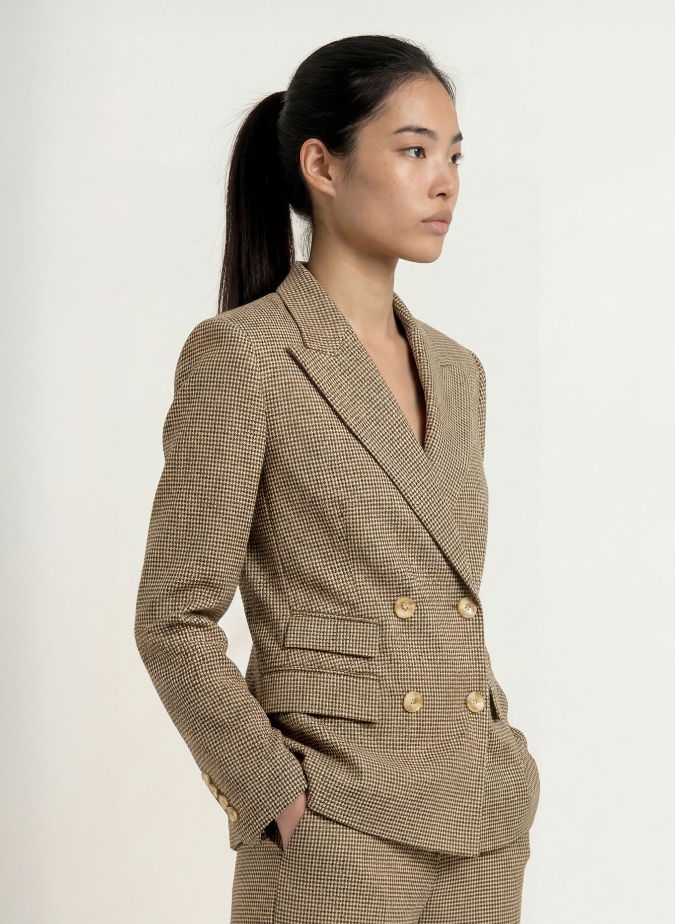 MAX & Co. Blazer FENICE: BEIGE / MÖRKGRÖN / SVART