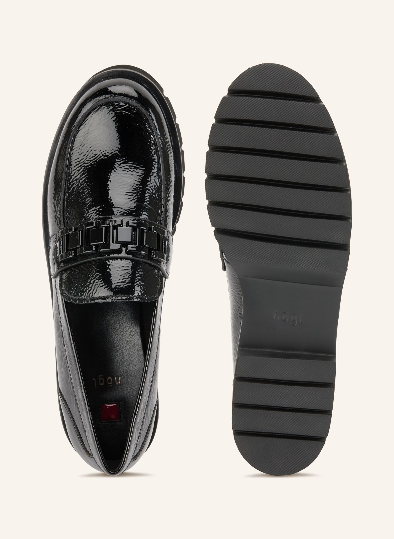 Högl Lakleren loafers: ZWART
