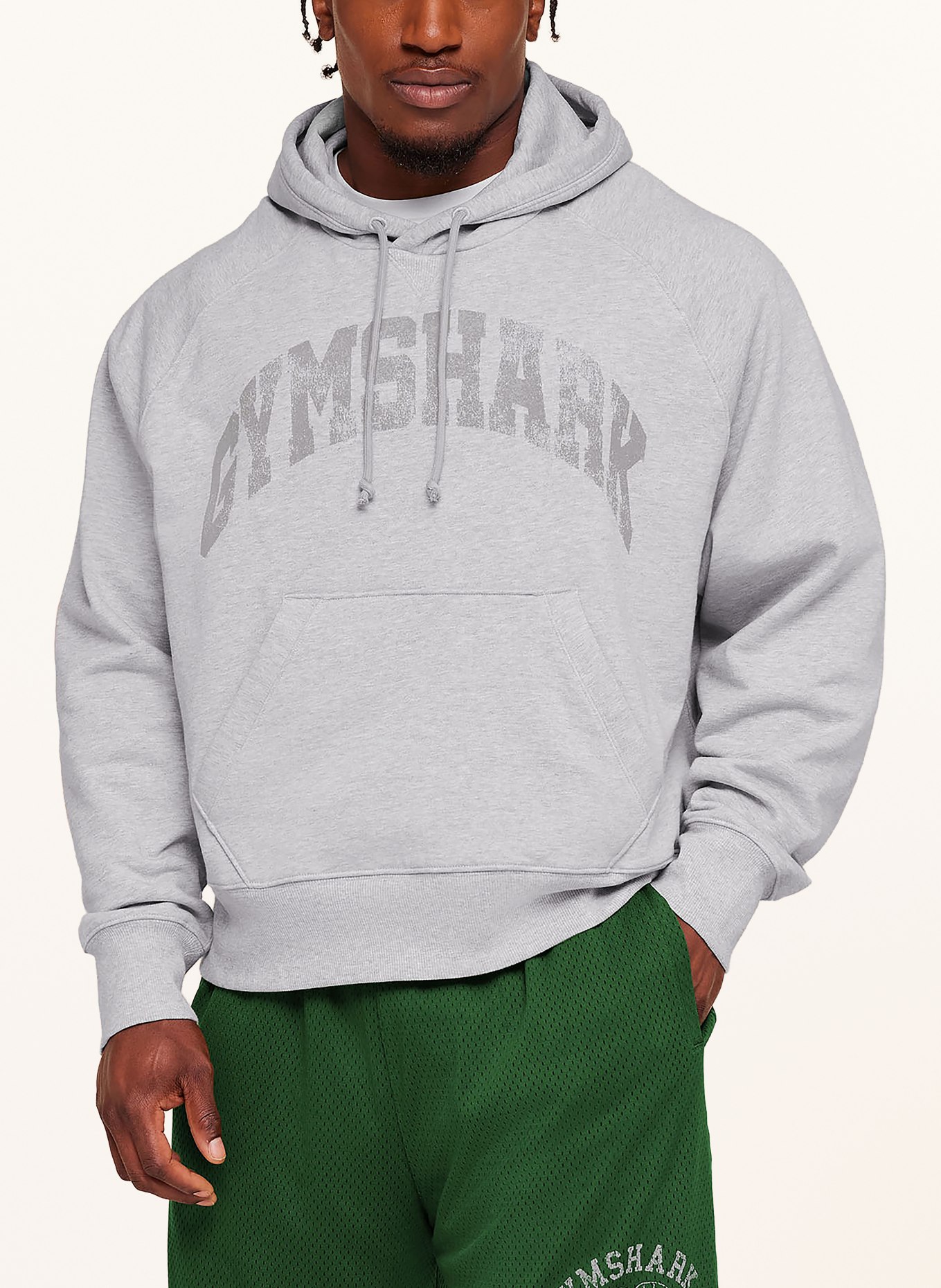 GYMSHARK Hoodie REST DAY RETRO COLLEGIATE: HELLGRAU