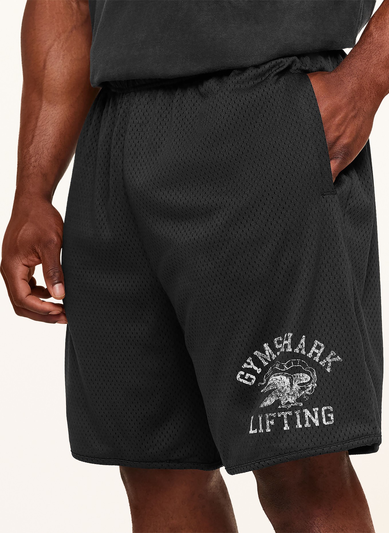 GYMSHARK Shorts REST DAY MESH: SCHWARZ