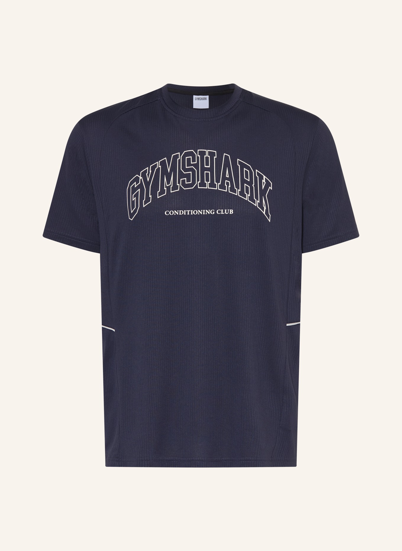 GYMSHARK Funktionsshirt COLLEGIATE: DUNKELBLAU / WEISS