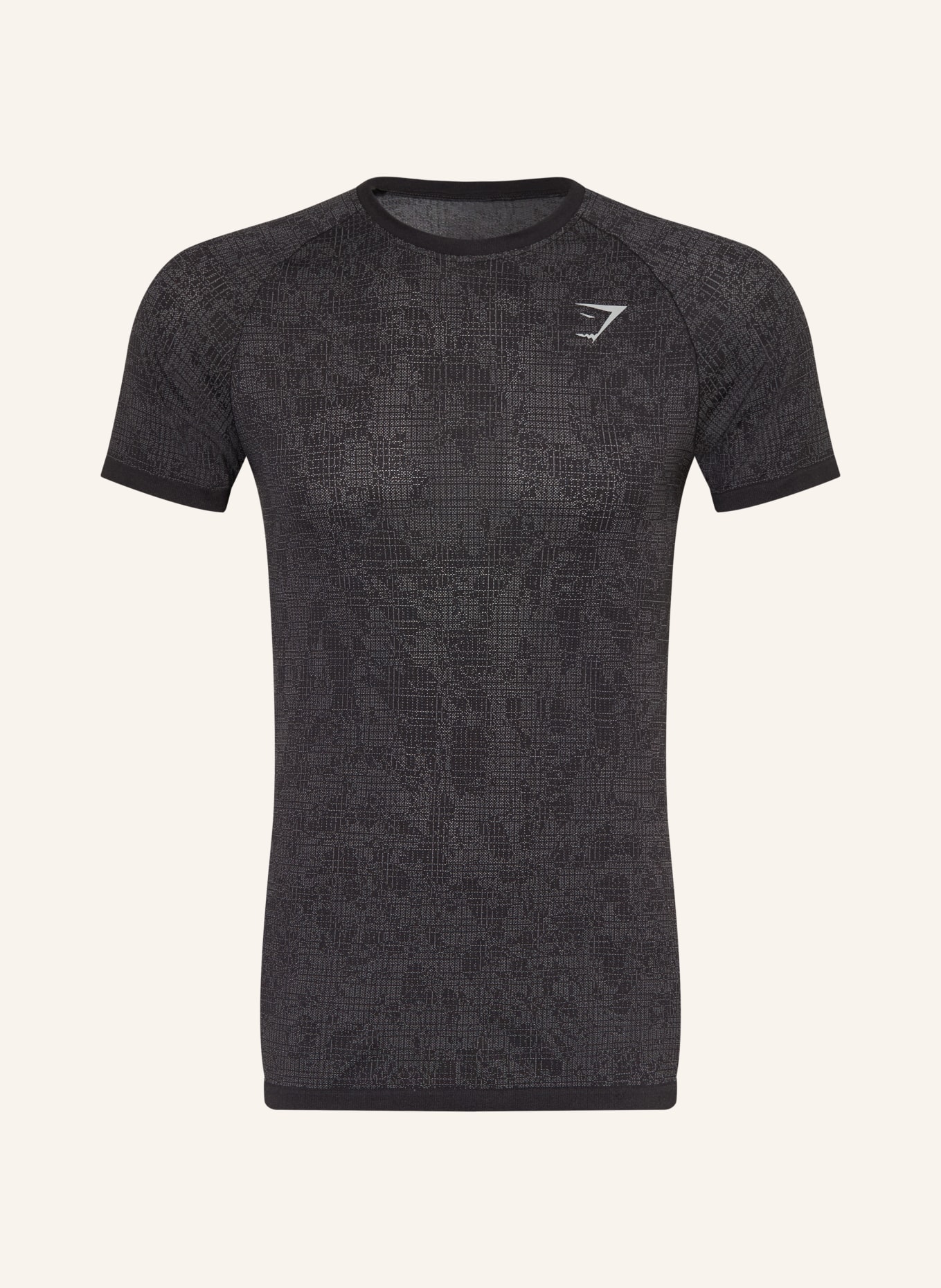 GYMSHARK Funktionsshirt GEO SEAMLESS: DUNKELGRAU / GRAU