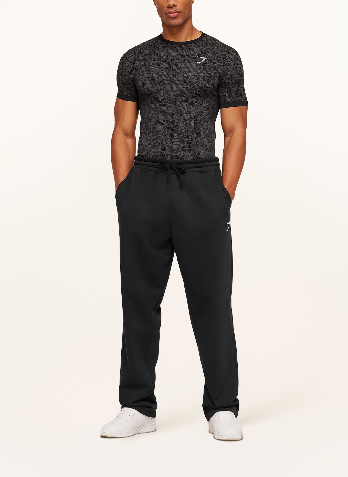 GYMSHARK Funktionsshirt GEO SEAMLESS: DUNKELGRAU / GRAU