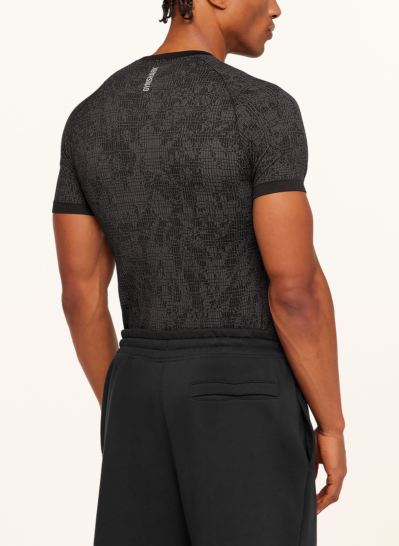 GYMSHARK Funktionsshirt GEO SEAMLESS: DUNKELGRAU / GRAU