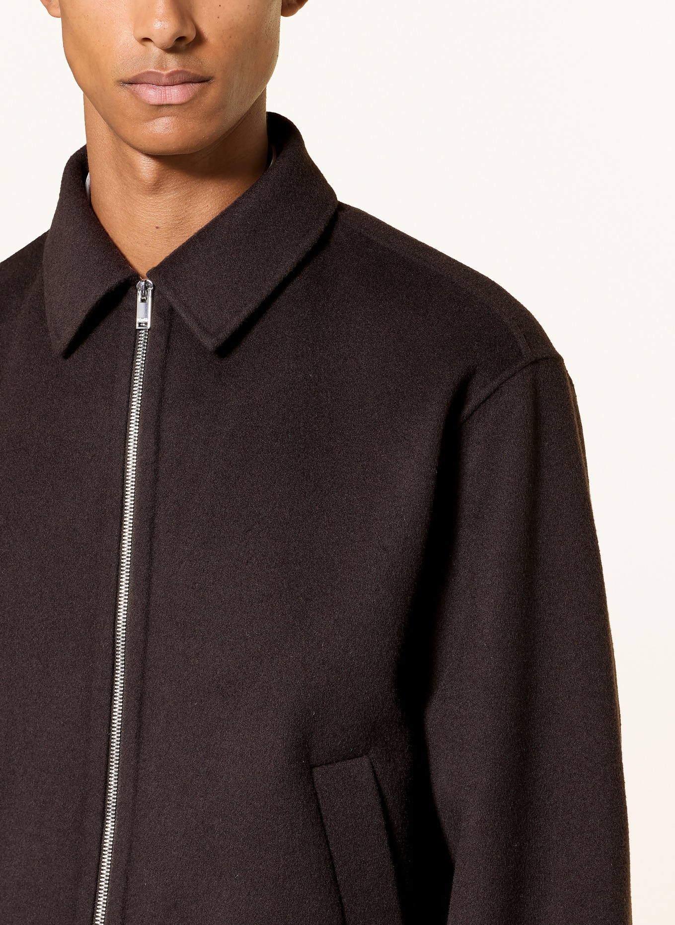 DRYKORN Overjacket RIKKO: MARRON FONCÉ